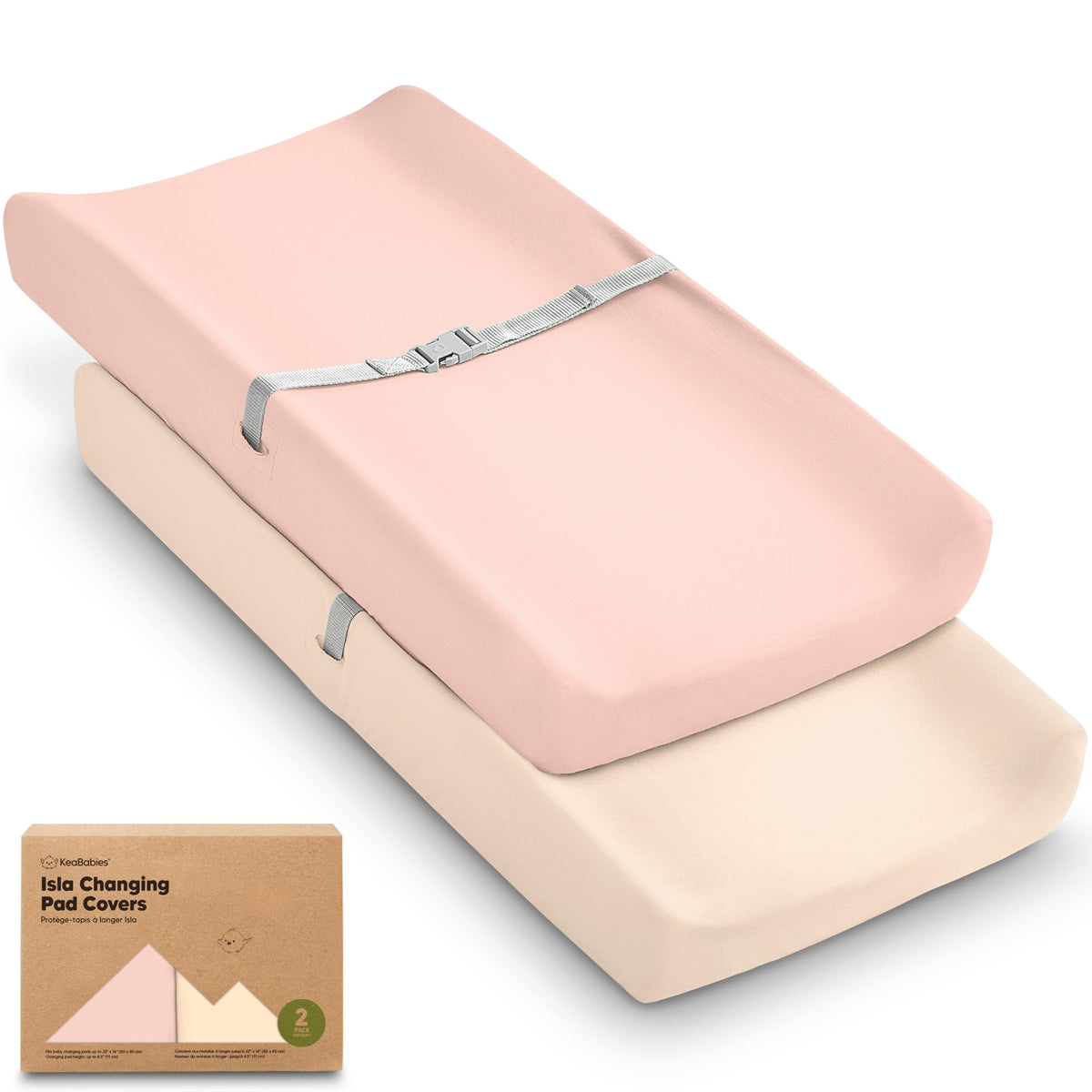 Paquete de 2 fundas para cambiador de bebé para niña, niño, 34 x 18