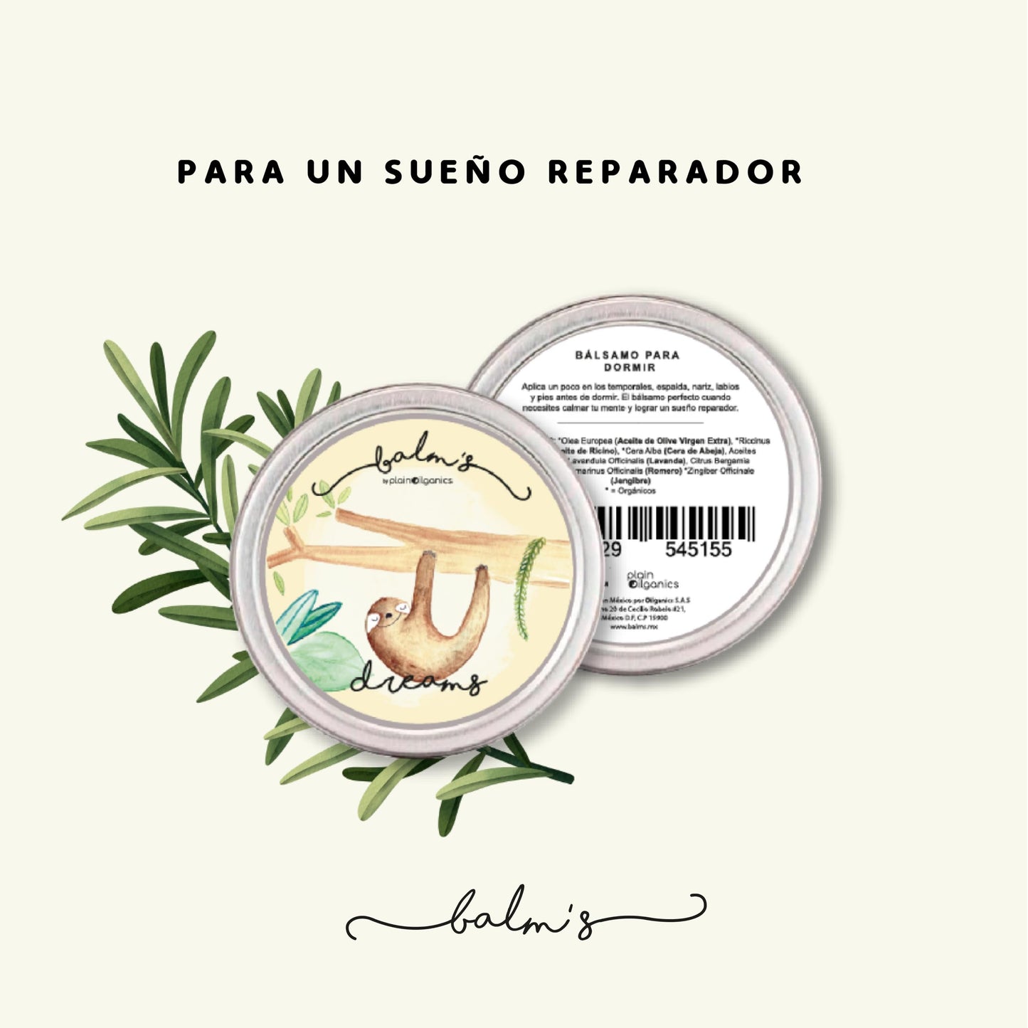 Balm's Dreams 45g - Balsamo para Relajación y Descanso Pomada Natural de Cera de Abeja y Aceite de Oliva con Aceites Esenciales de Lavanda y Romero Bebé Niños Adultos