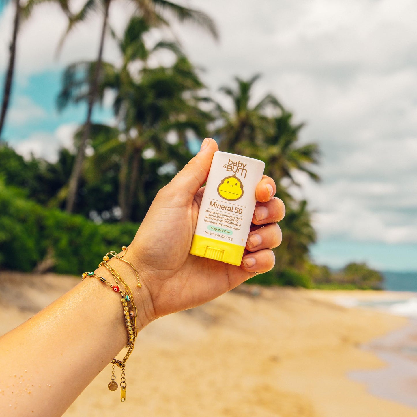 Sun Bum Protector solar SPF 50 para bebé, protección facial y corporal enrollable de minerales UVA/UVB para piel sensible, sin fragancia, tamaño de viaje, sin perfume, 0.5 onzas