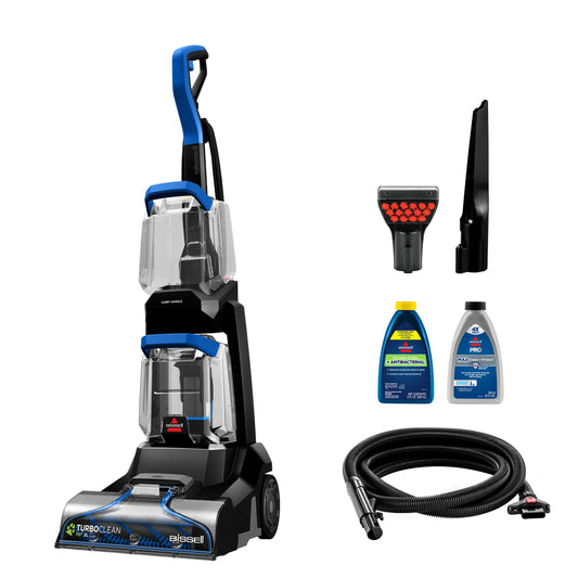 BISSELL TurboClean Pet XL - Limpiador vertical de alfombras, herramienta resistente para tapicería y fórmula incluida, 3746