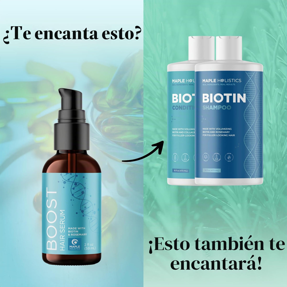 Sérum Espesante Maple Holistics Romero y Menta Crecimiento Capilar