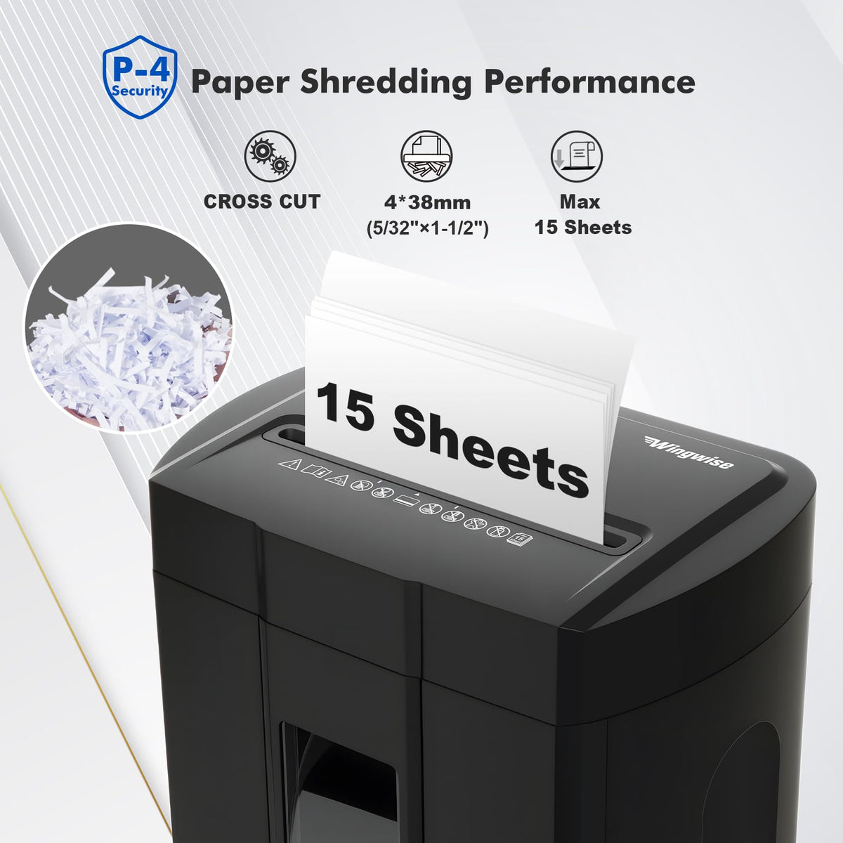 Trituradora De Papel Wingwise A-WW-S3615 Negro De Bajo Ruido P4