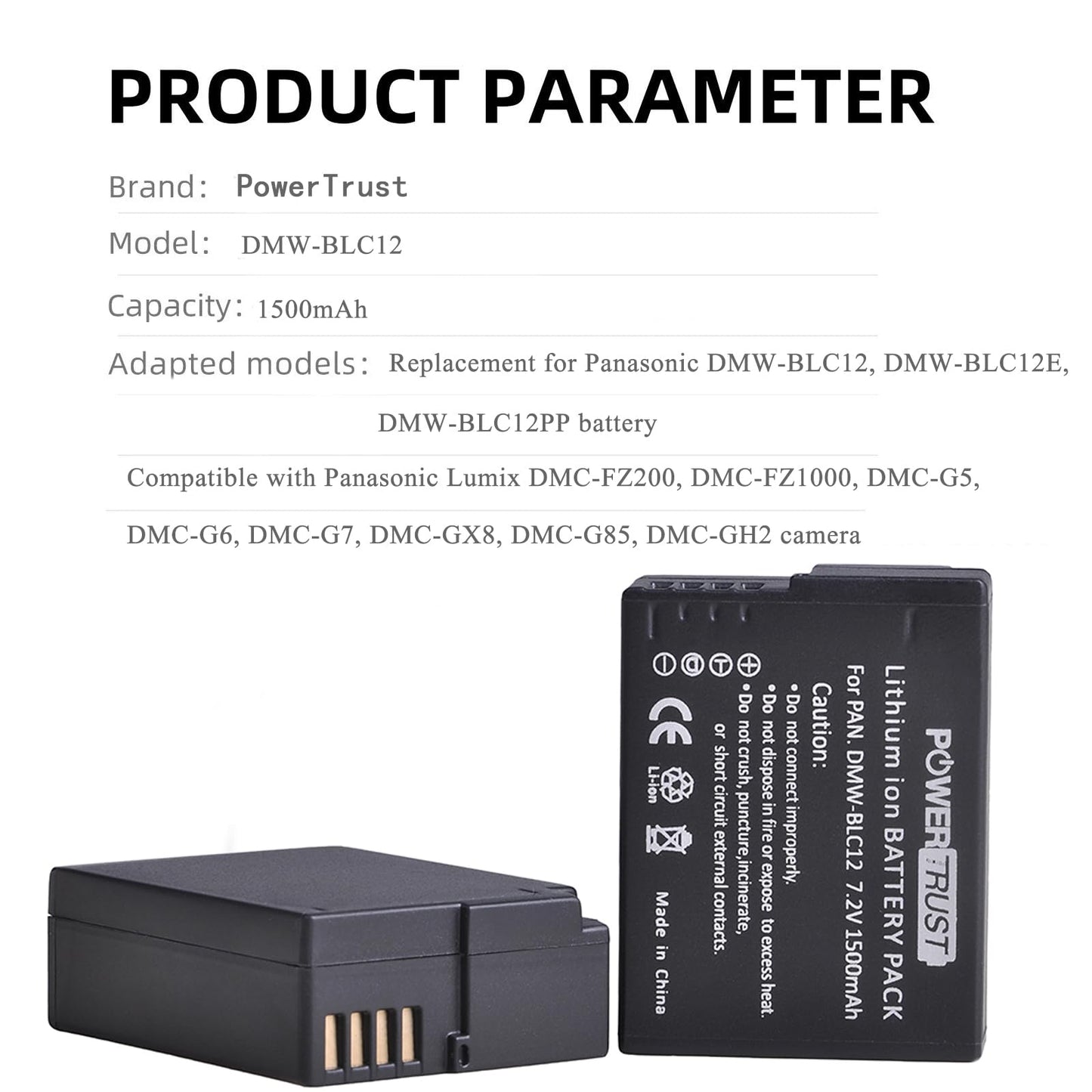 Batería con Cargador Dual USB PowerTrust para Cámara Digital Panasonic Lumix
