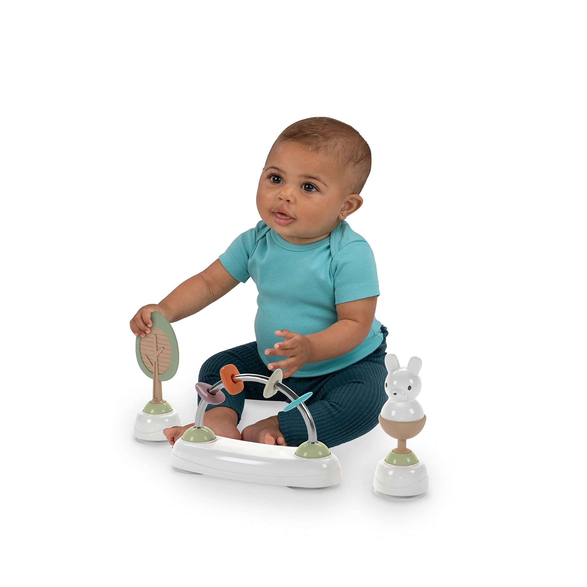 Ingenuity Spring & Sprout 3-in-1 Foldable Baby Activity Walker with Removable Toys Ages 6 Months +, First Forest