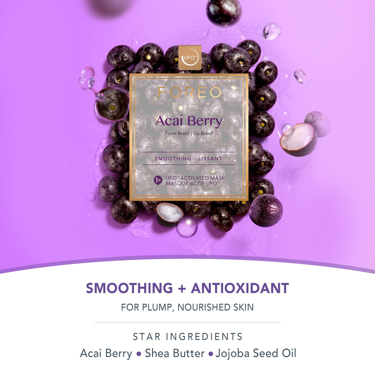 FOREO UFO Activated Mask Treatment for Anti-Aging, Acai Berry