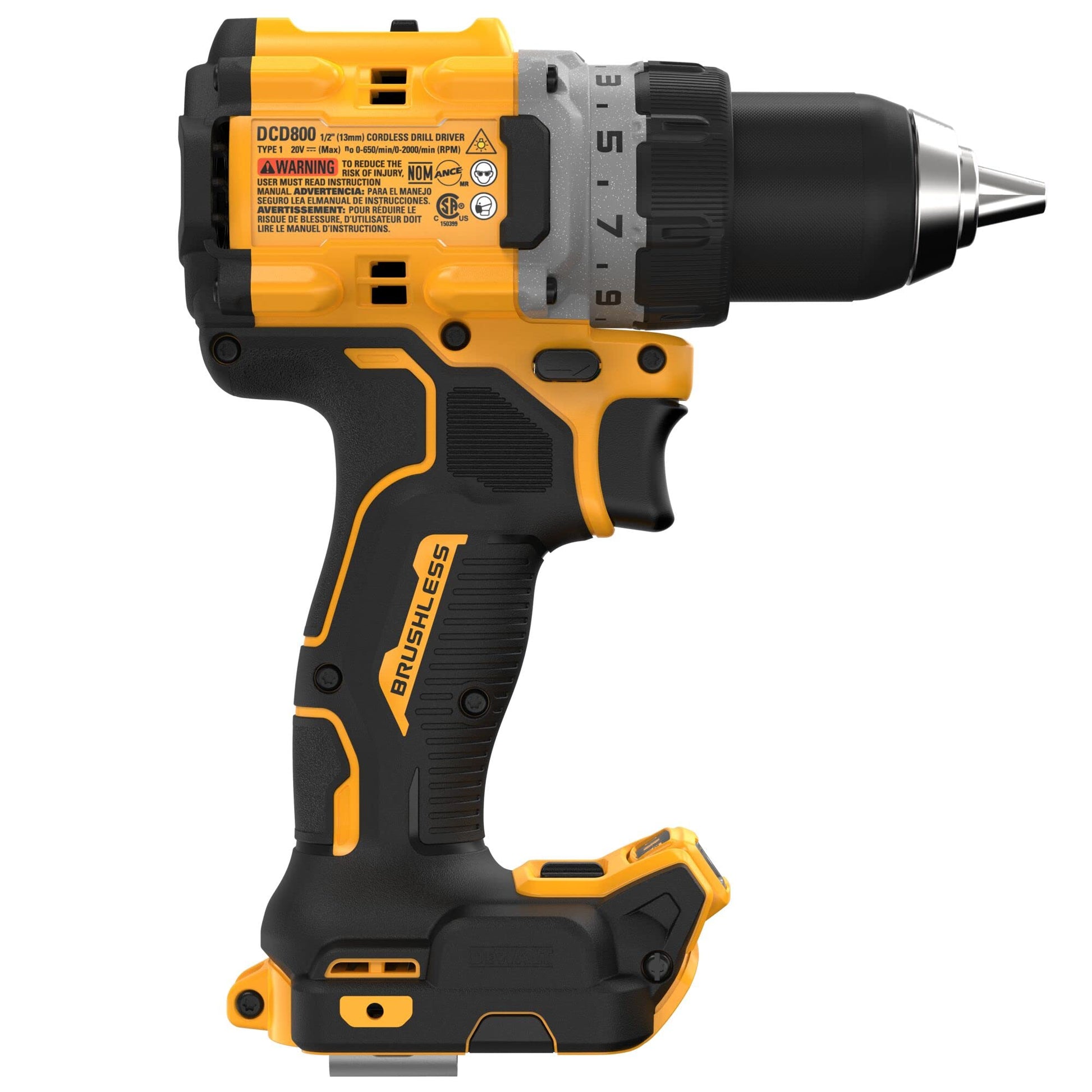 DEWALT Kit Taladro Rotomartillo Atornillador Inalámbrico 1/2" (13mm), Incluye 2 Baterías, Cargador y Bolsa de Herramientas, 20V Máx, DCD805D2