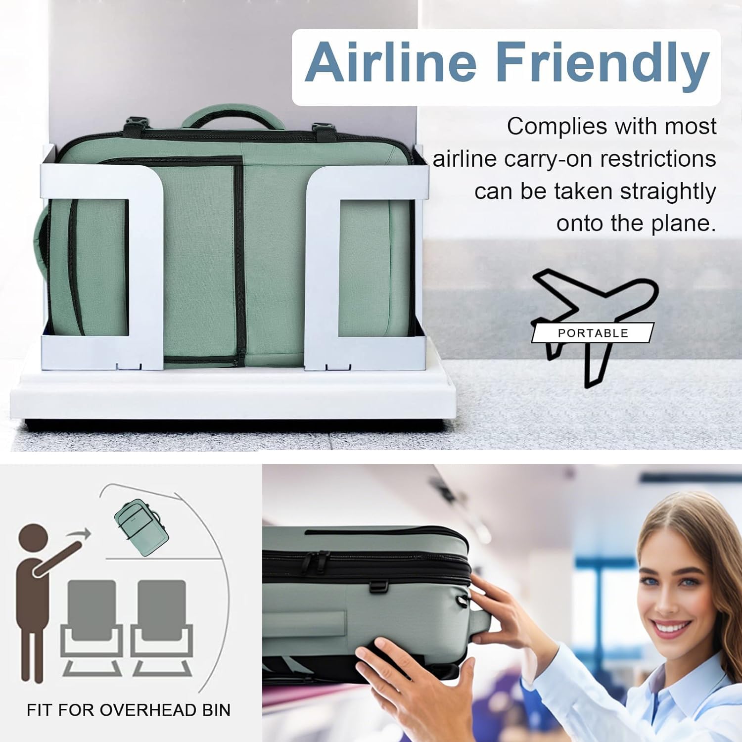 Bolsa de Viaje Vancropak Cian Grande Expandible Resistente al Agua para Hombre y Mujer