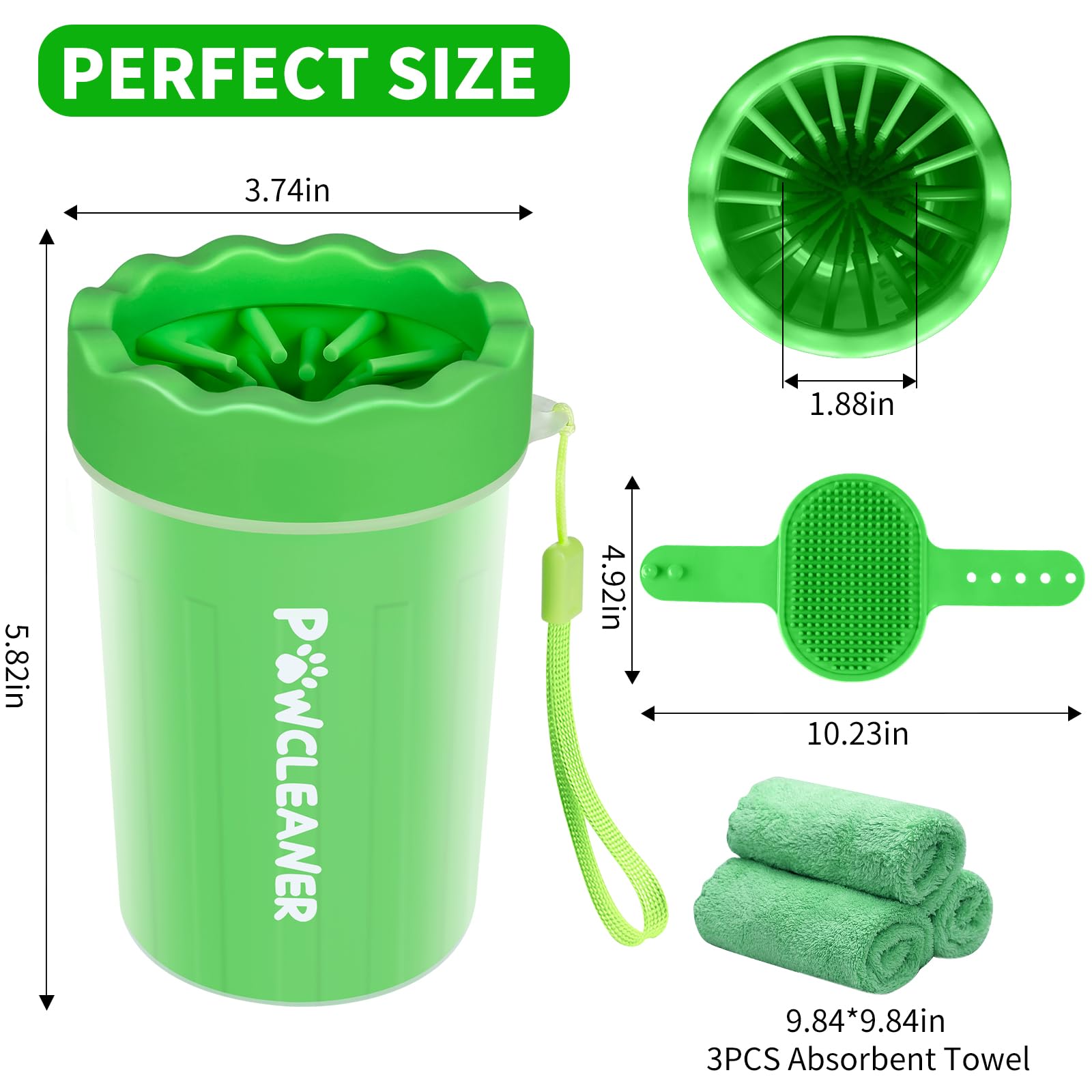 Comotech Arandela de patas, verde, grande