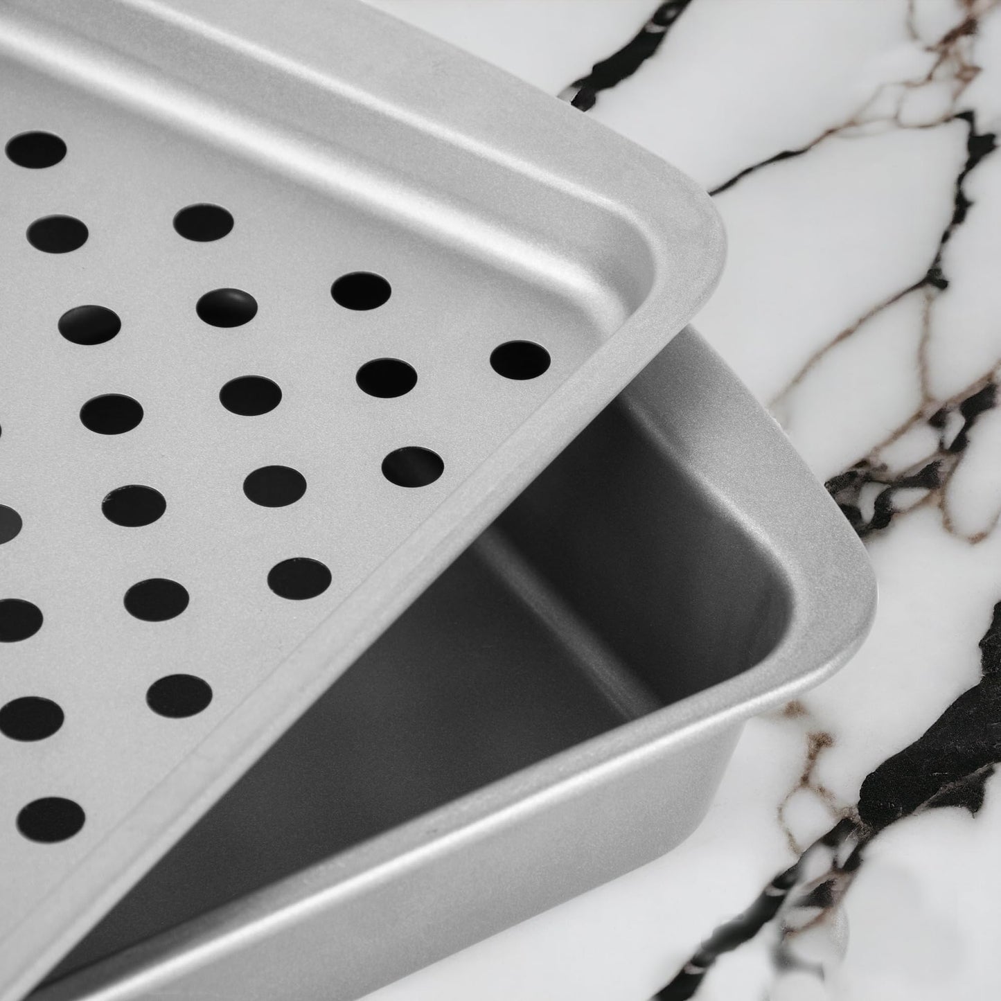 G & S Metal Products Company OvenStuff Juego de tostador antiadherente para horno, asar y asar, 6.5 x 1.8 x 8.5 pulgadas, gris
