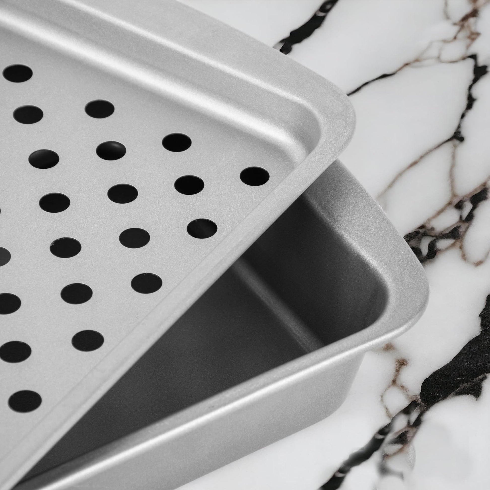 G & S Metal Products Company OvenStuff Juego de tostador antiadherente para horno, asar y asar, 6.5 x 1.8 x 8.5 pulgadas, gris