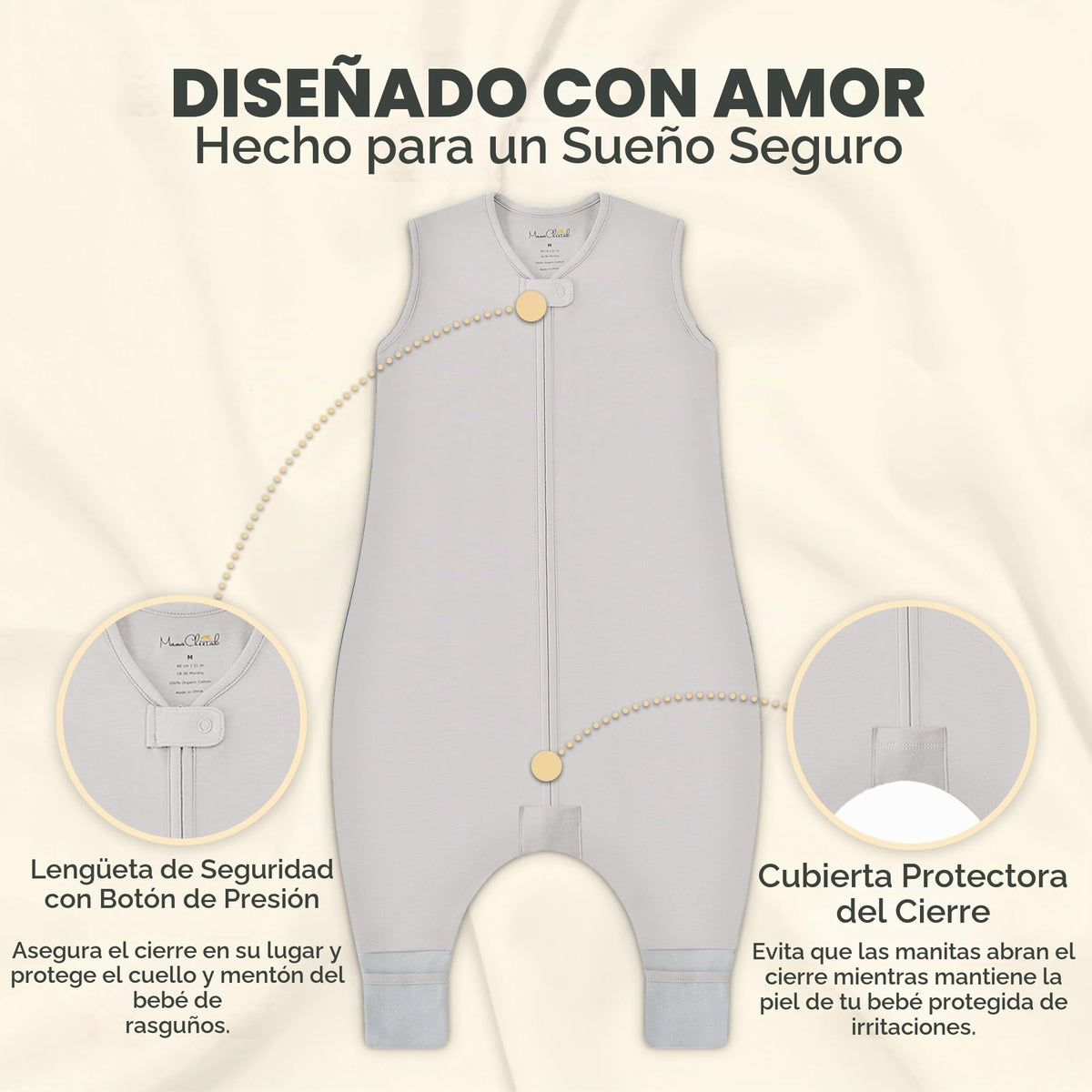 Mama Cheetah Saco de dormir para niños pequeños con pies 4T-5T, 0.5 TOG Mantas de algodón orgánico para bebé usables con piernas, Saco de dormir para bebé para caminantes, Caminante temprano X-Large
