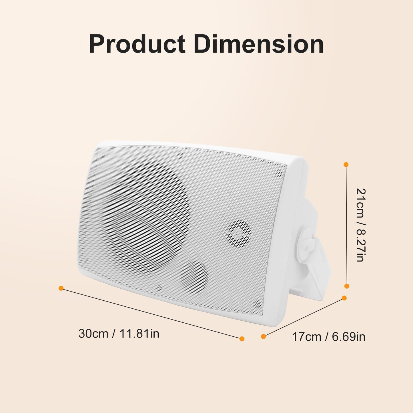 Altavoces Bluetooth para exteriores, 6.5 pulgadas, máximo 800 W, impermeables, con cable con amplificador multifuncional, sistema de altavoces para exteriores, para patio, jardín, piscina, hogar (4
