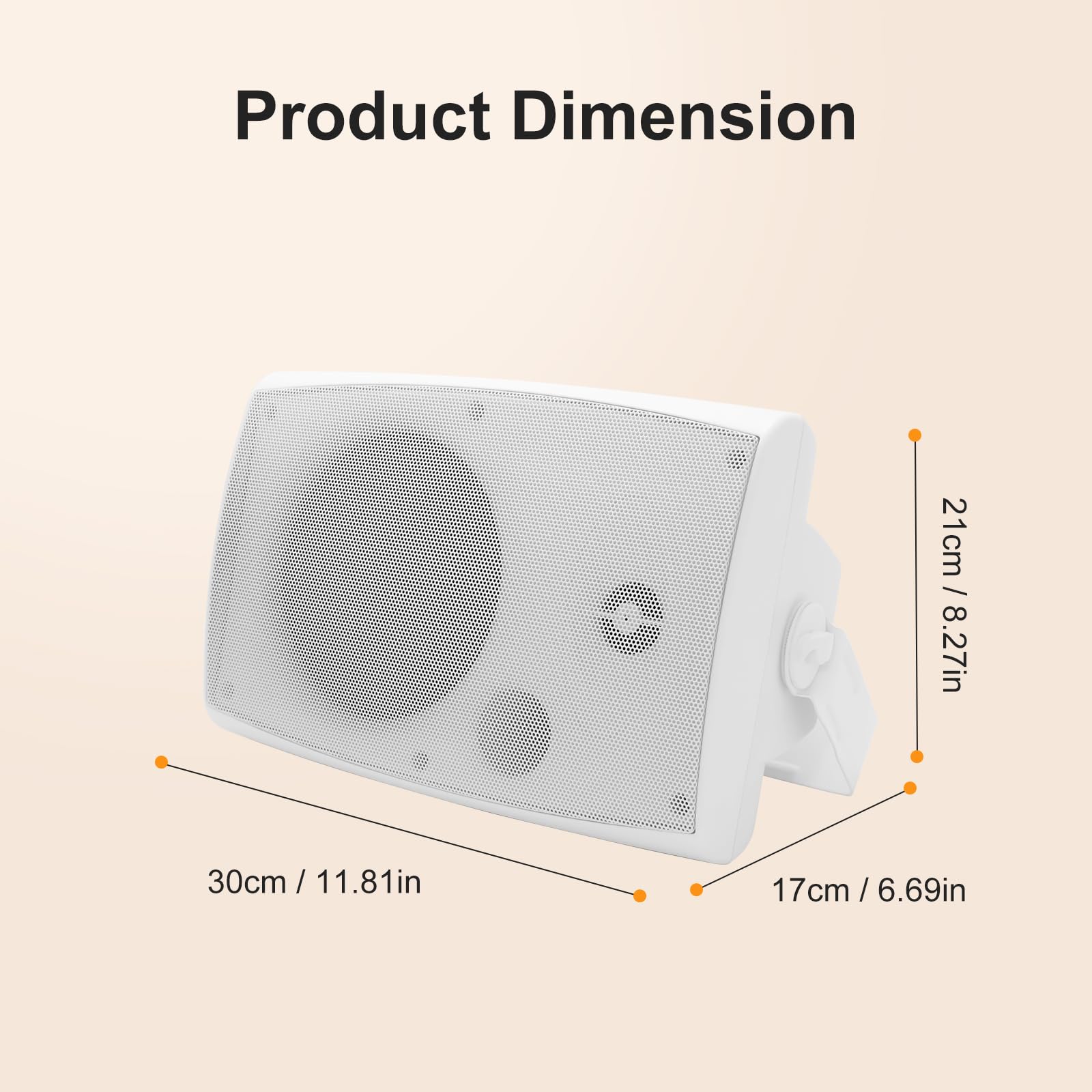 Altavoces Bluetooth para exteriores, 6.5 pulgadas, máximo 800 W, impermeables, con cable con amplificador multifuncional, sistema de altavoces para exteriores, para patio, jardín, piscina, hogar (4