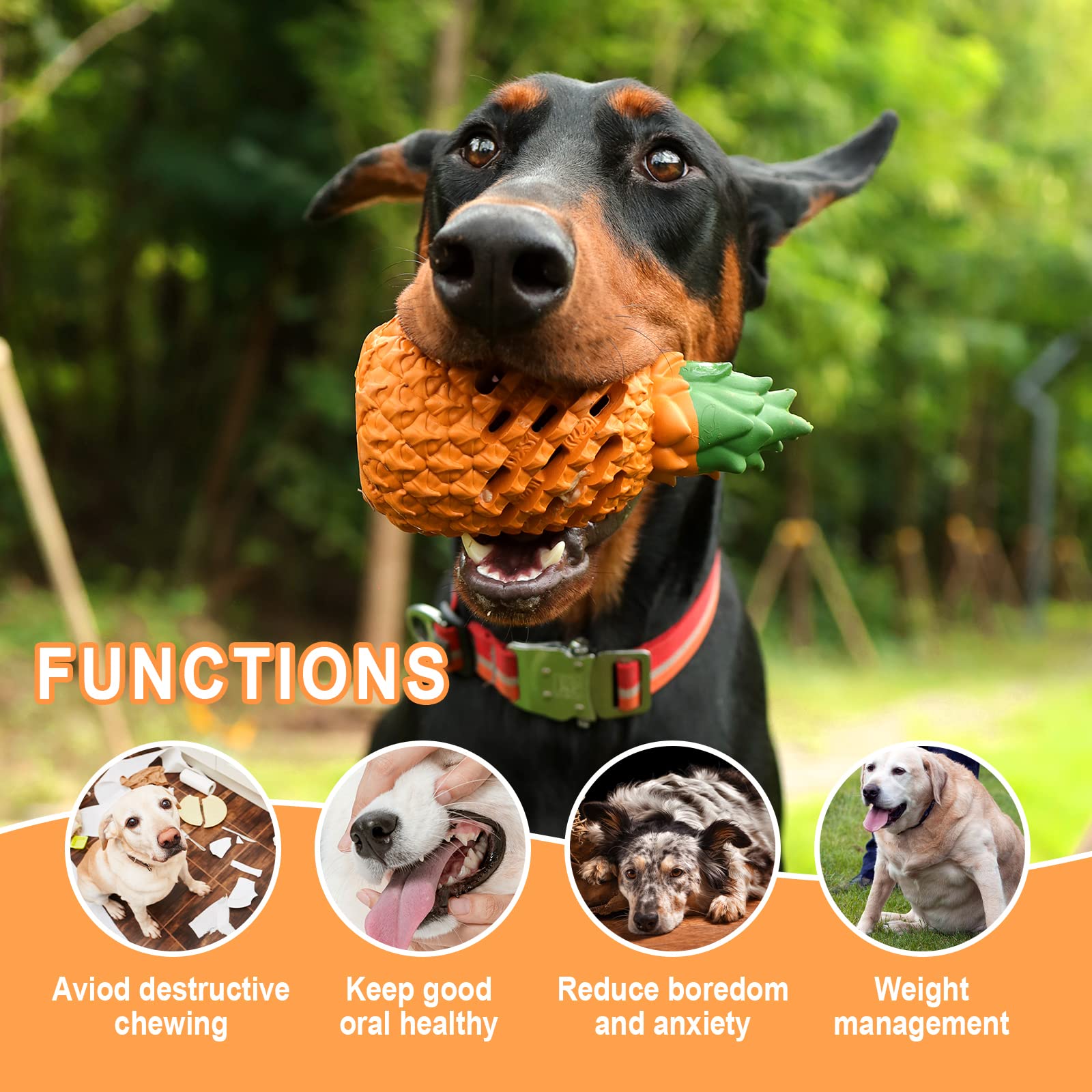 Juguetes Masticables PETOPIA Piña Indestructibles para Perros Grandes Masticadores Agresivos