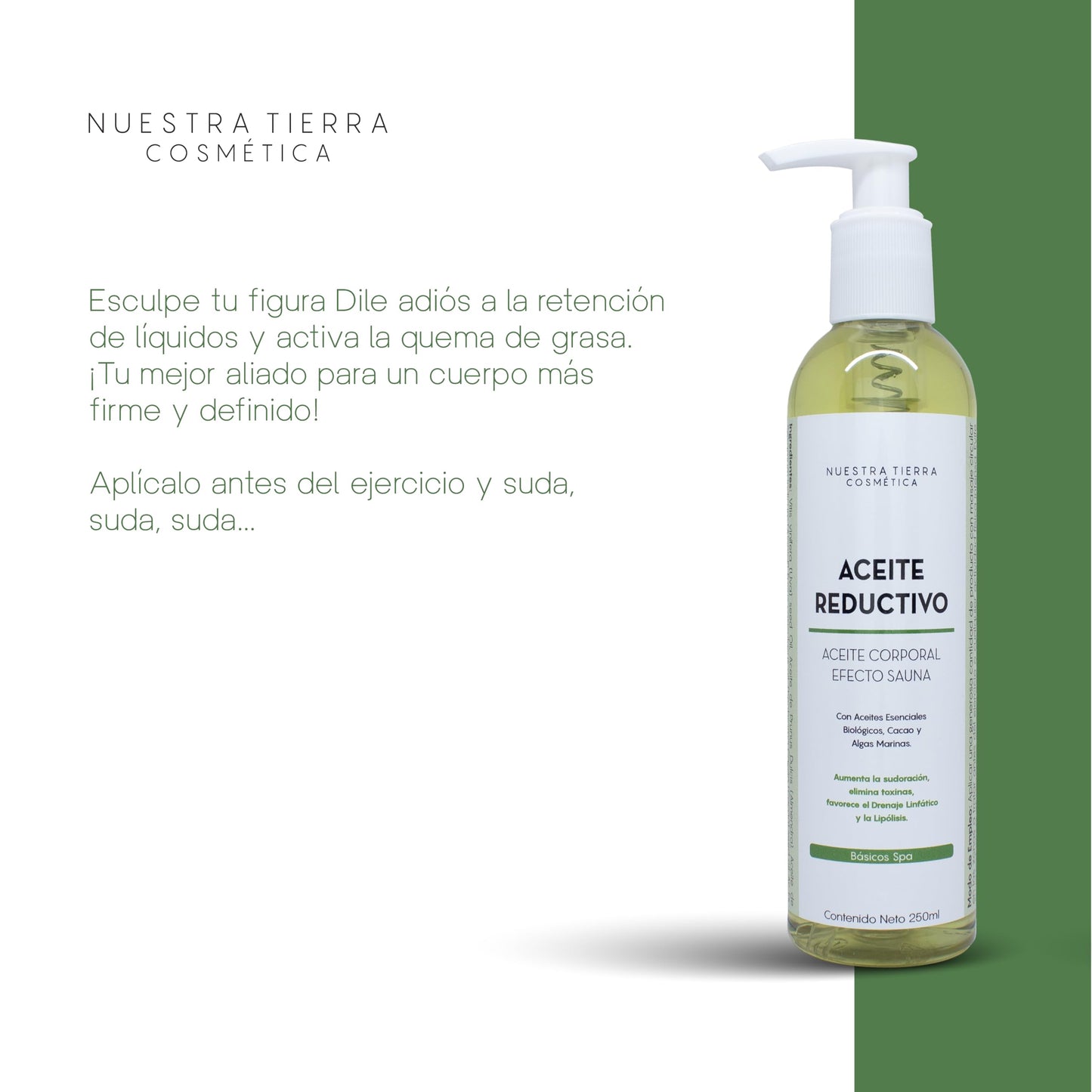 Aceite Reductivo Efecto Sauna Ideal para Masajes 250ml