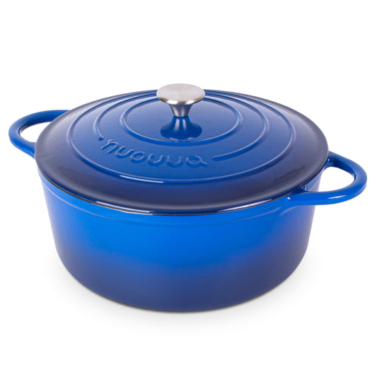 Nuovva - Olla holandesa de hierro fundido esmaltado con tapa - Cazuela de 7.3 cuartos de galón - Horno holandés de cerámica para hornear, asar, estofar y guisos, apto para horno hasta 500 °F - 30 cm