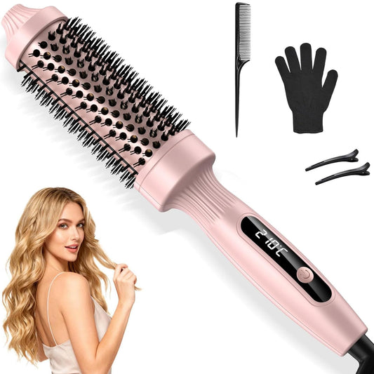 Cepillo Eléctrico Térmico con Iones Rosa para Rizar, Dar Volumen y Alisar Cabello