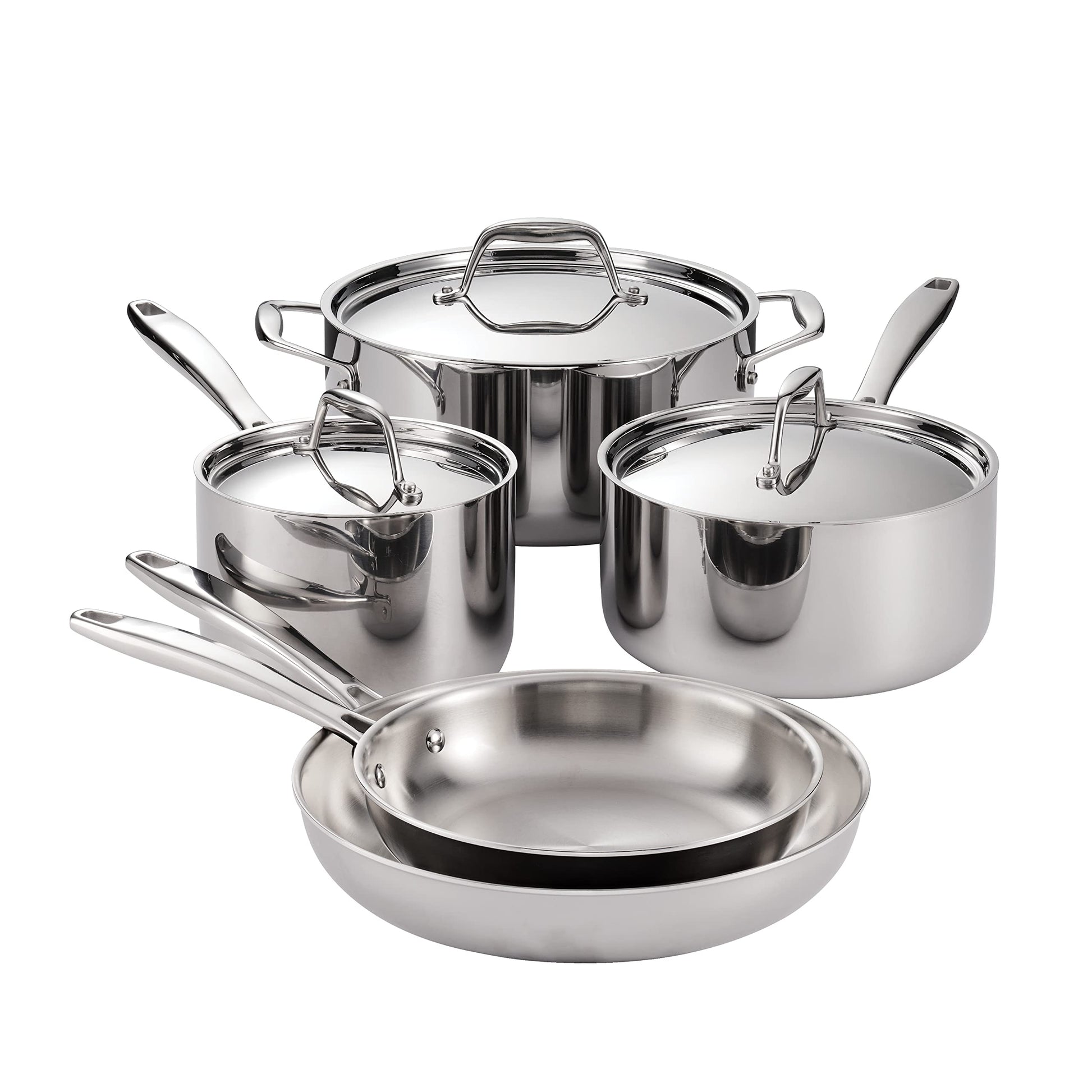 Juego de Utensilios de Cocina Tramontina Acero Inoxidable Tres Capas para Inducción y Lavaplatos