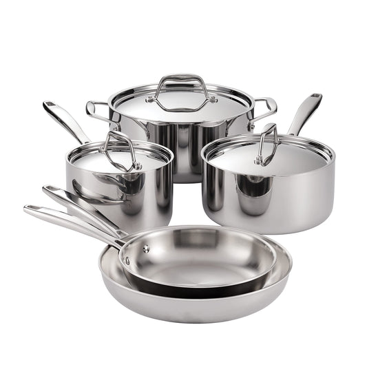Juego de Utensilios de Cocina Tramontina Acero Inoxidable Tres Capas para Inducción y Lavaplatos