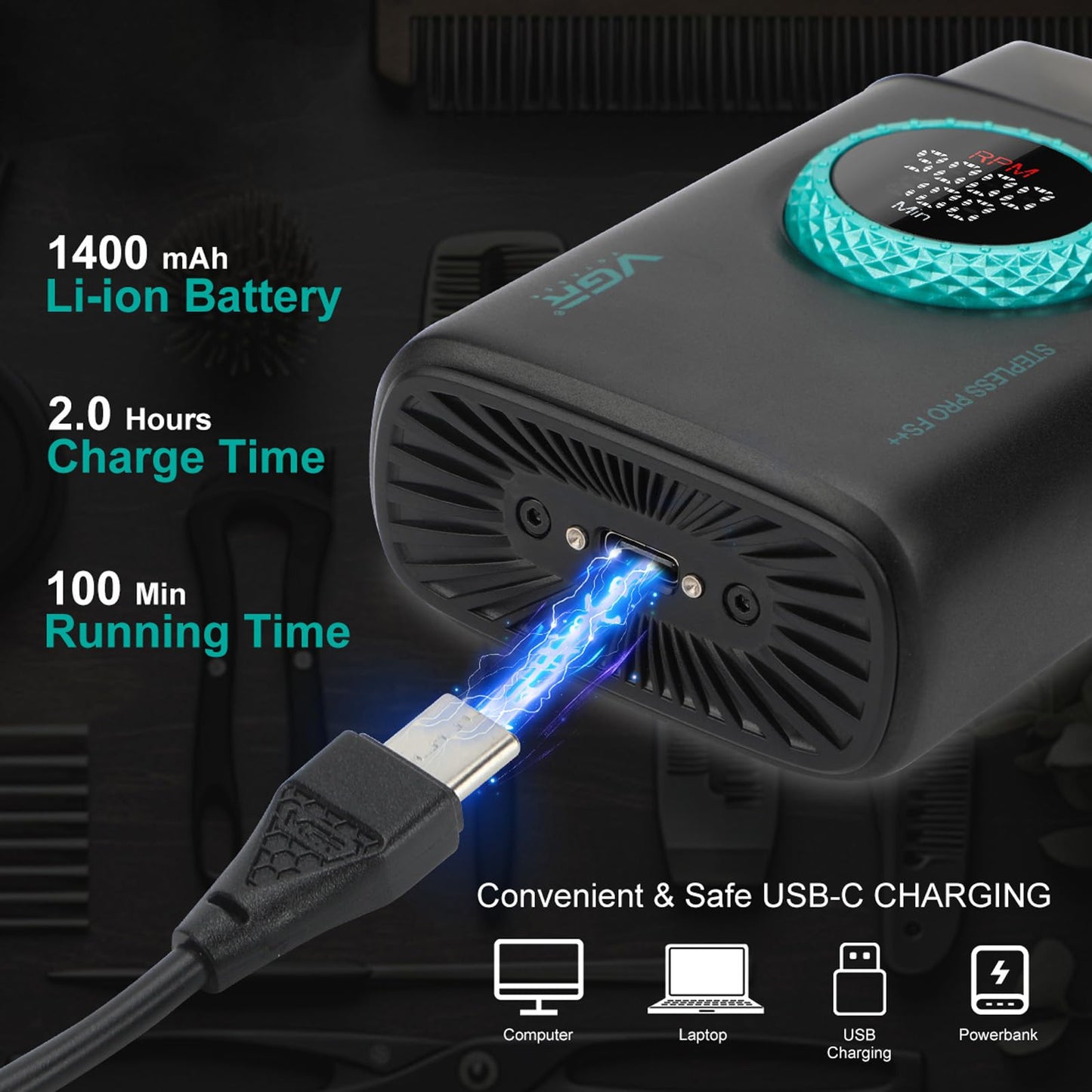 VGR-378 Afeitadoras eléctricas para hombres, afeitadora de láminas con triple hoja flotante, afeitadora eléctrica inalámbrica para hombres, afeitadora para calvos con motor de 9000 RPM, láminas de tit
