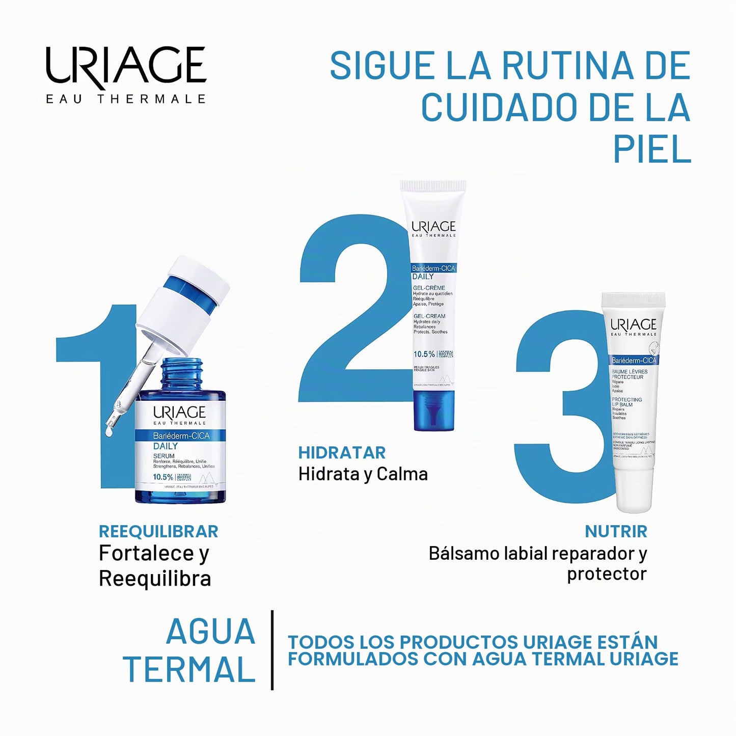 Uriage Bariéderm-Cica Labios Promo Pack x2 - Bálsamo Protector con Glicerina, repara, protege y calma instantáneamente los labios muy secos, agrietados y dañados. Bálsamo labial reparador extra rico para un confort duradero - Sin Perfume