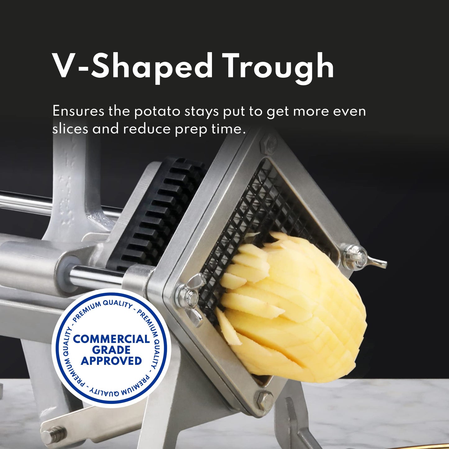 Cortador de Papas Fritas New Star Foodservice Extra Resistente 3/8 Pulgadas con Soporte de Pared