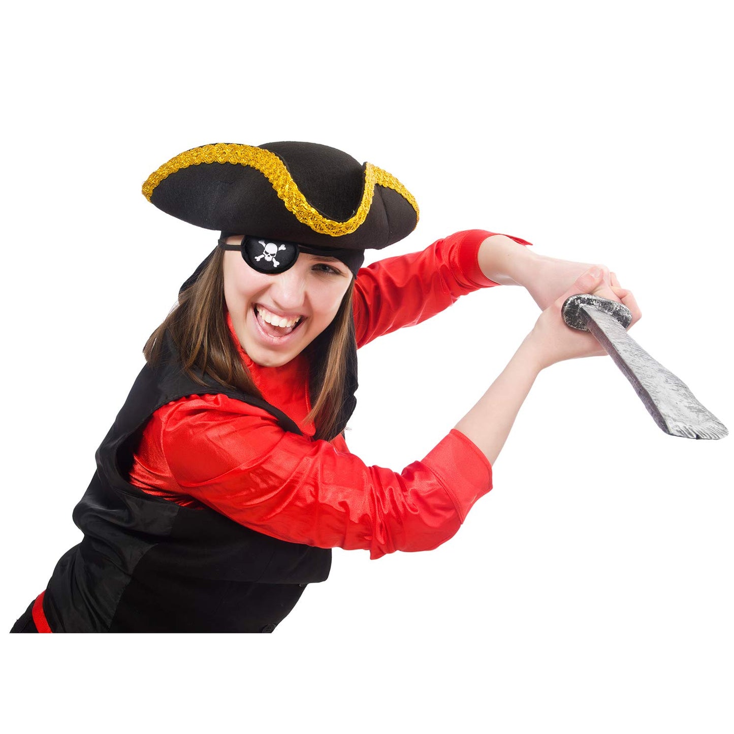 Chinco 24 Piezas Parches para Ojos de Piratas Parches Negros de Calavera con Un Solo Ojo Máscaras de Seda de Capitán Pirata para Adultos Fiesta Temática de Halloween y Navidad