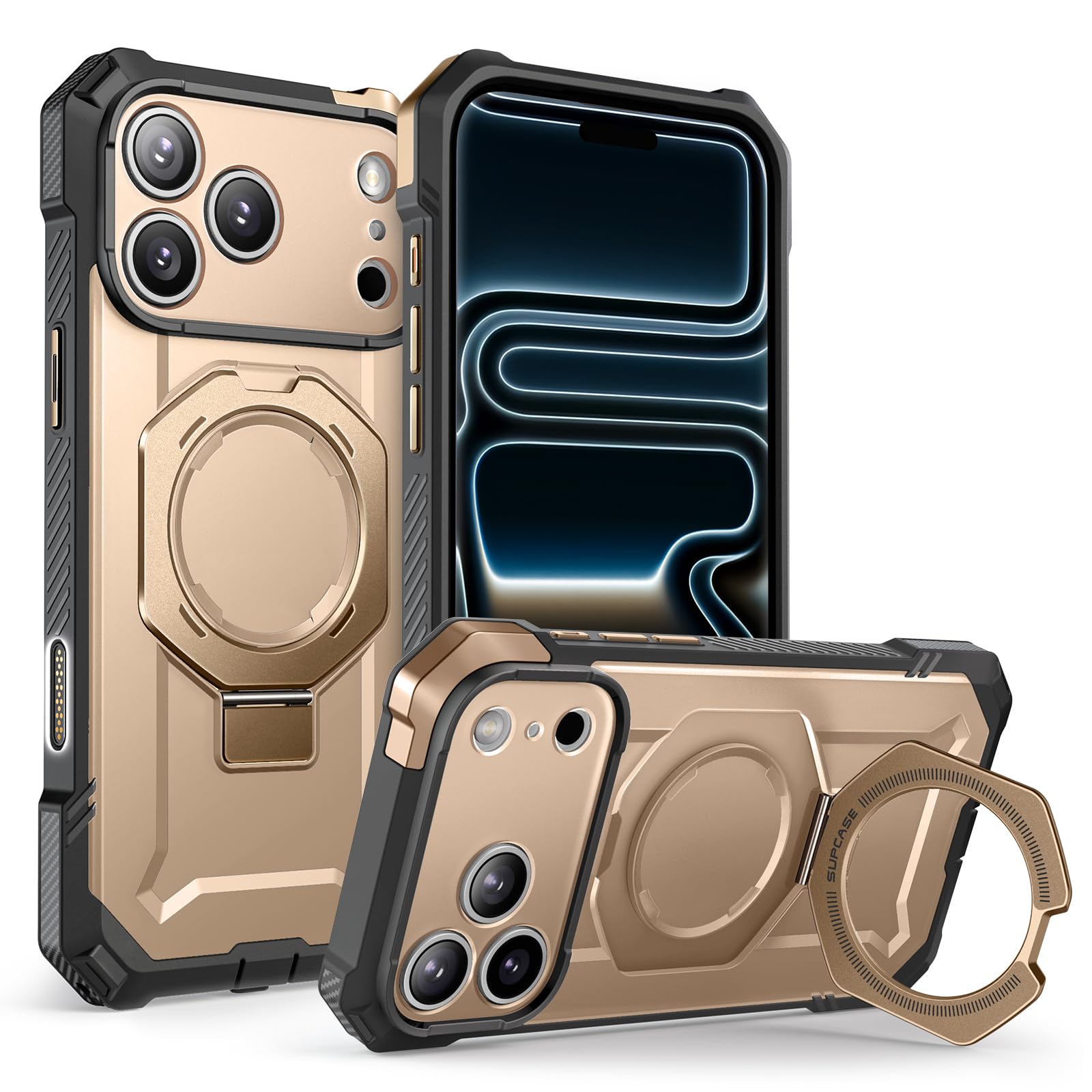 SUPCASE Funda Magnética para iPhone 17 Pro MAX Case Compatible con Magsafe [UBGrip] Resistente Carcasa Protectora con Soporte para iPhone 17 Pro MAX - Desert