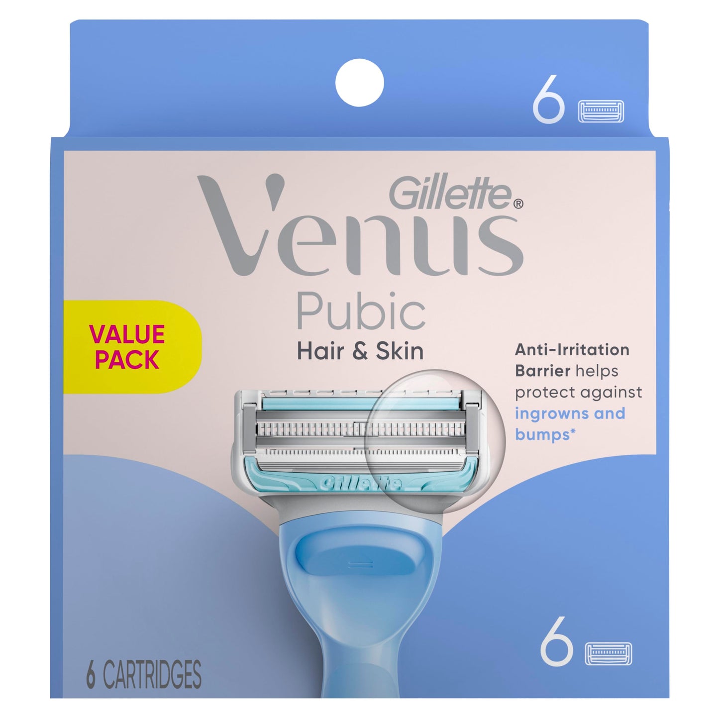 Gillette Venus Intimate Grooming Razors for Women, 6 Razor Blade Refills