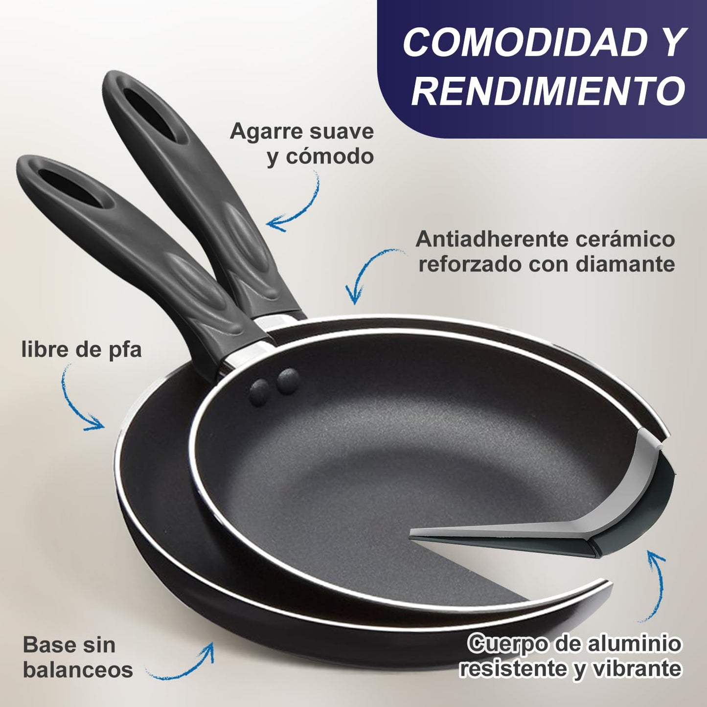 LINGLUCKY Sartenes Antiadherentes con Tapa,Bateria de Cocina, Juego de ollas y sarten 23 Piezas con Sartén, Cazos,Ollas,Cuchillos y Espátula,Juego de Utensilios de Cocina de Color,Negro