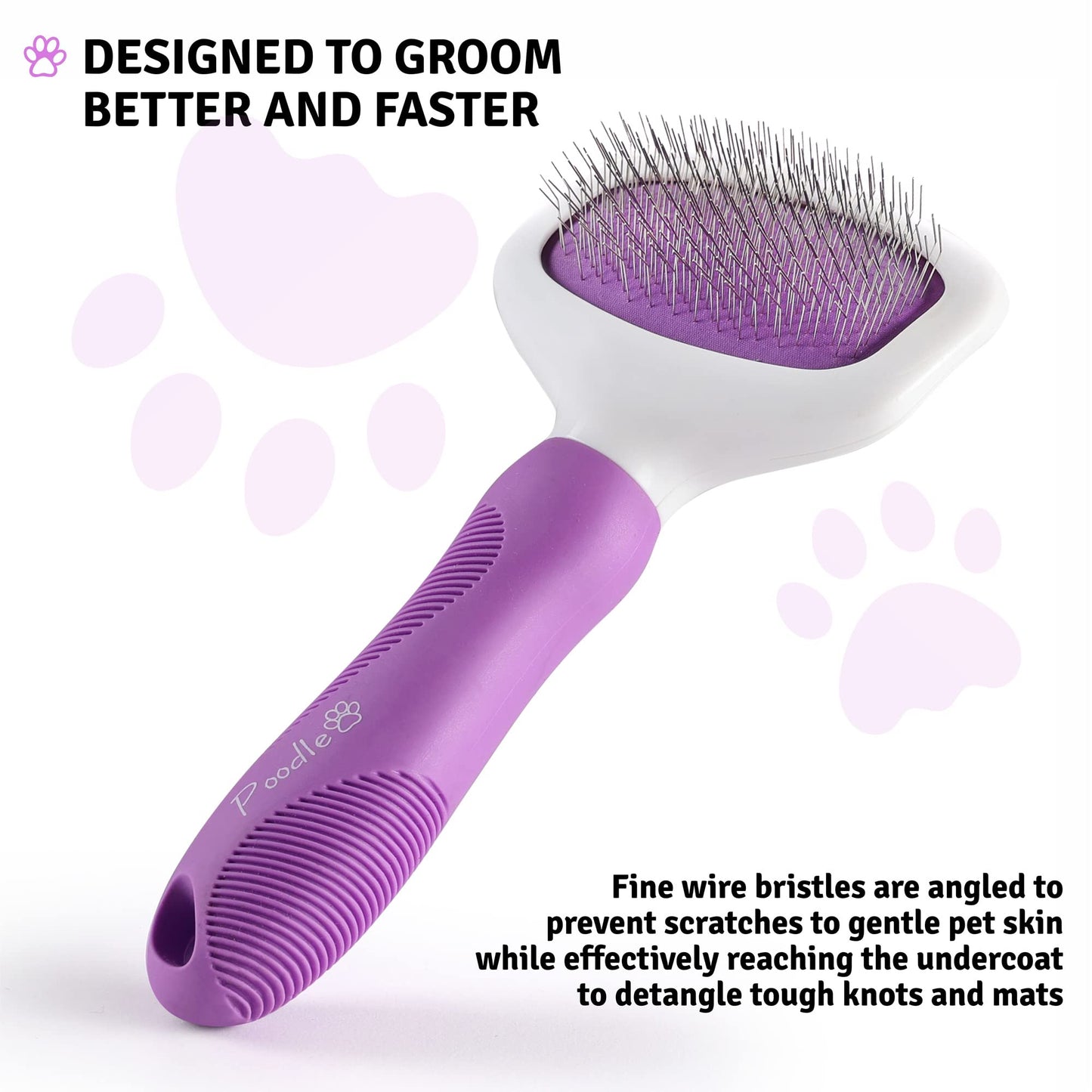 Cepillo Slicker Poodle Pet Mate Suelta Nudos para Peluquería en Perros Gatos Conejos