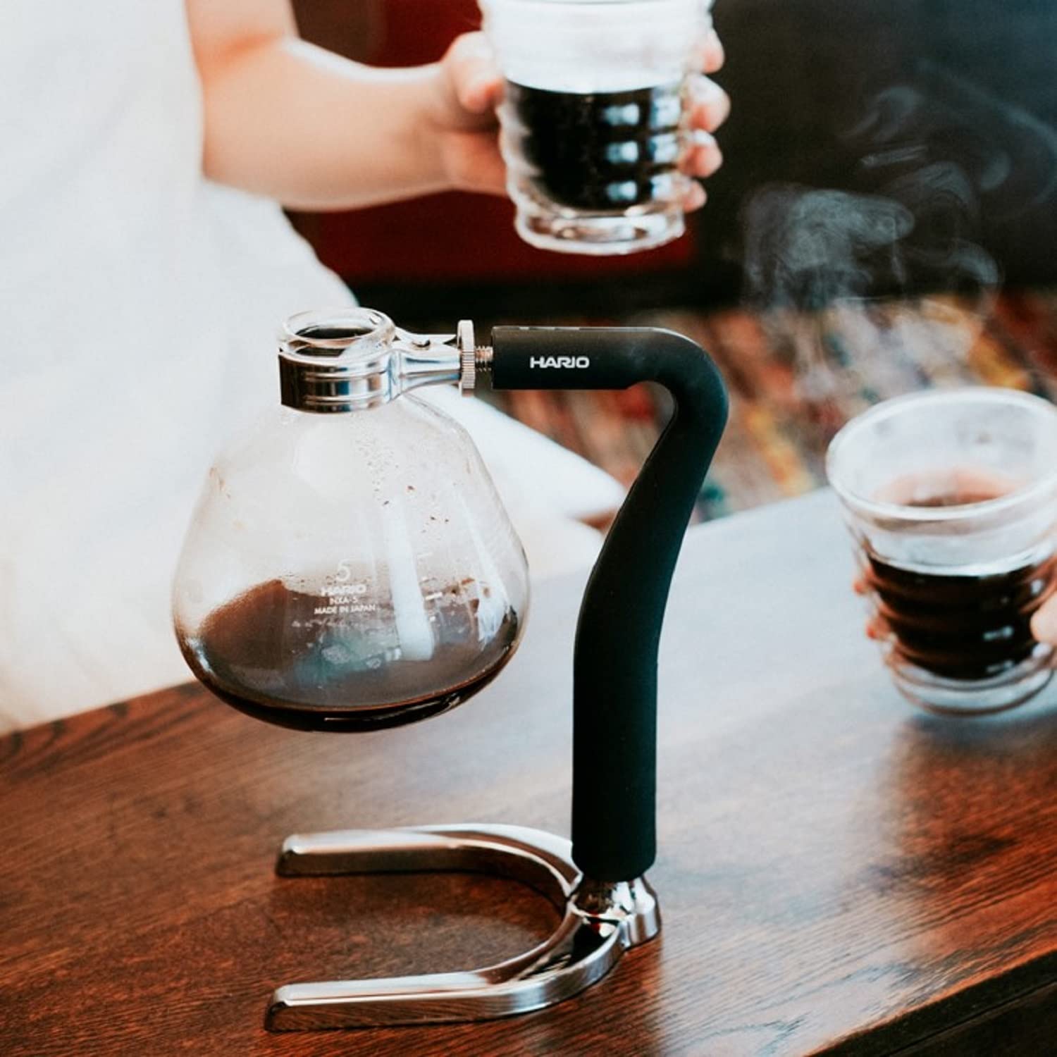 Hario NXAR-5 Coffee Siphon Next - Goteo de café para 5 personas, color negro