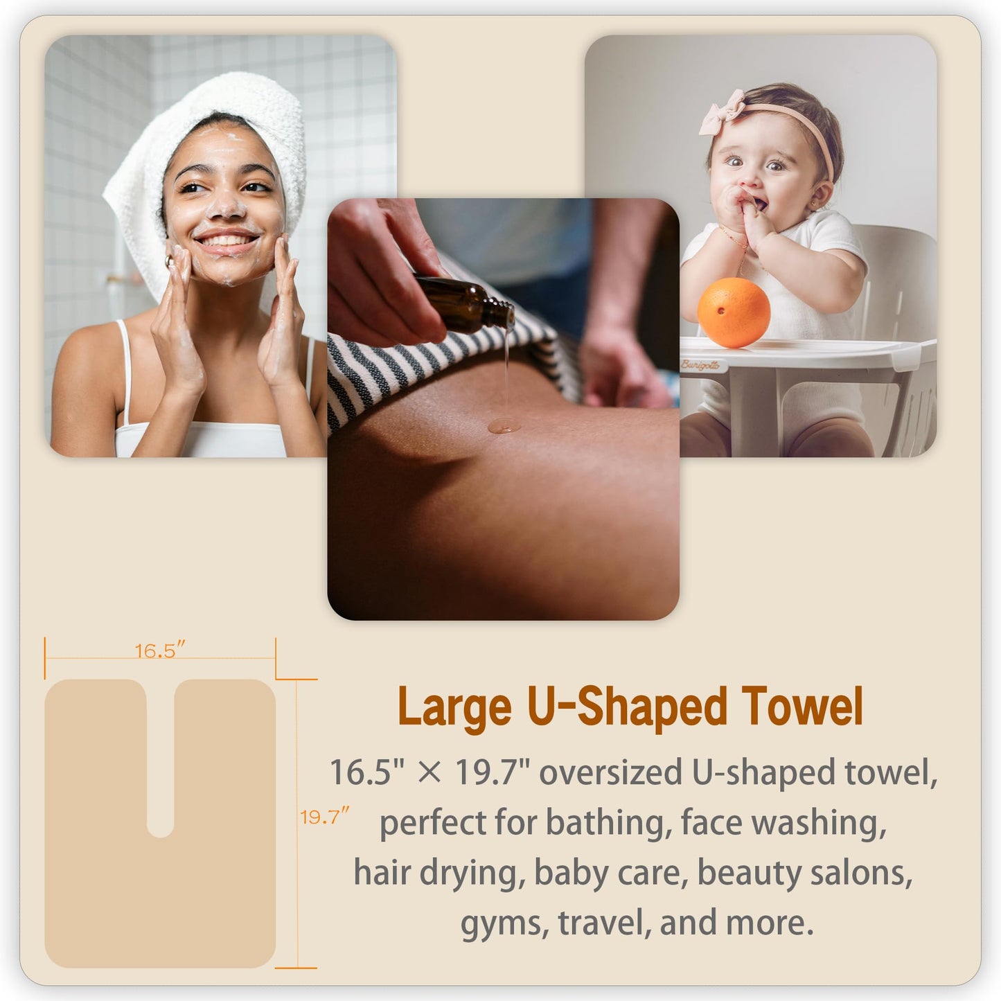 mayoken® 12 toallas faciales de microfibra en forma de U para esteticistas, toallas de spa ultra suaves y absorbentes para masaje, vapor facial y cuidado de la piel (gris)