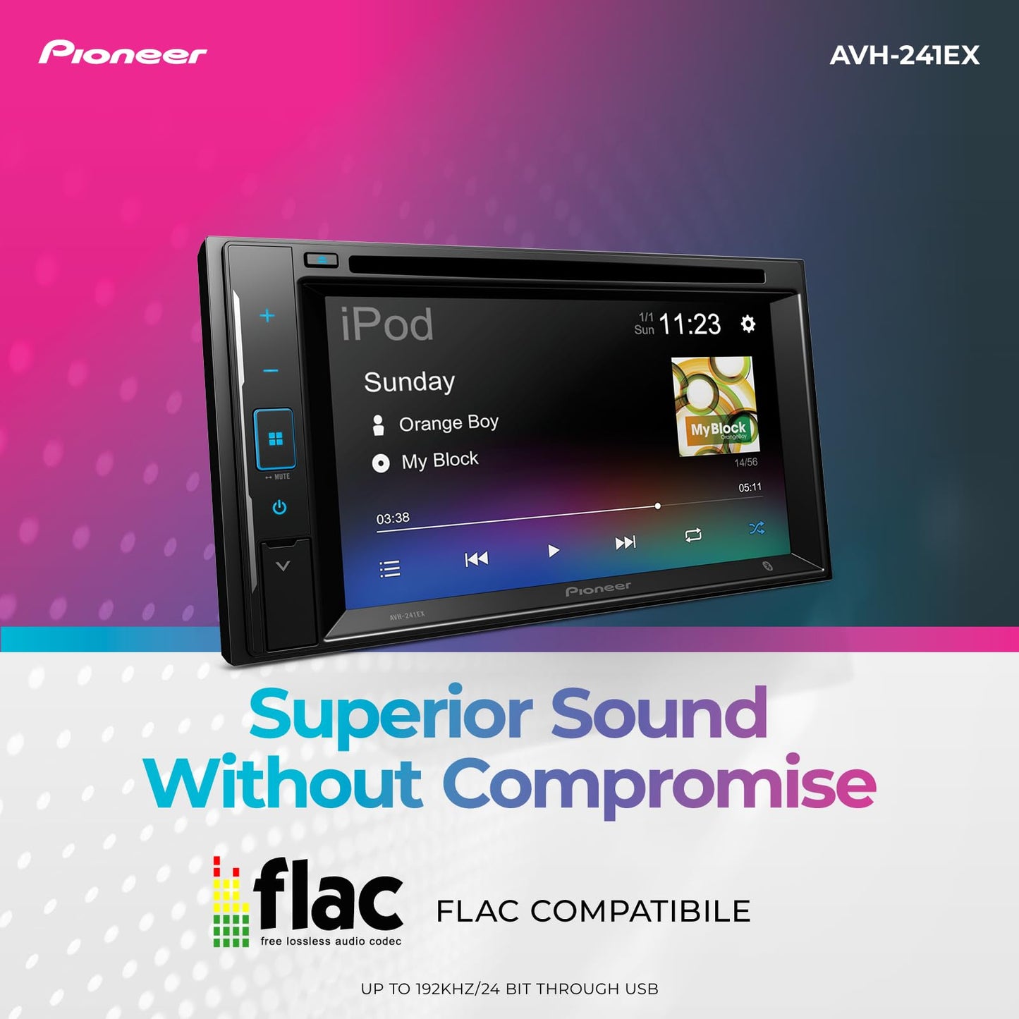 Receptor de CD/DVD Doble Din Pioneer Negro con Amazon Alexa y Bluetooth, Pantalla Táctil de 6.2 Pulgadas y Cámara de Respaldo