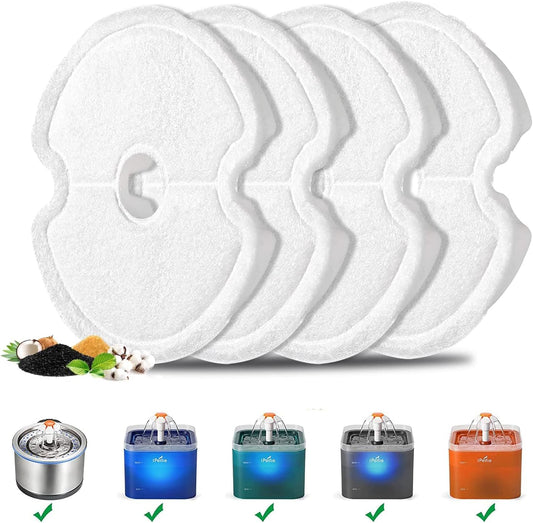 Filtros de Fuente de Agua de Triple Acción para Mascotas 4 Pcs Carbono para Gatos y Perros