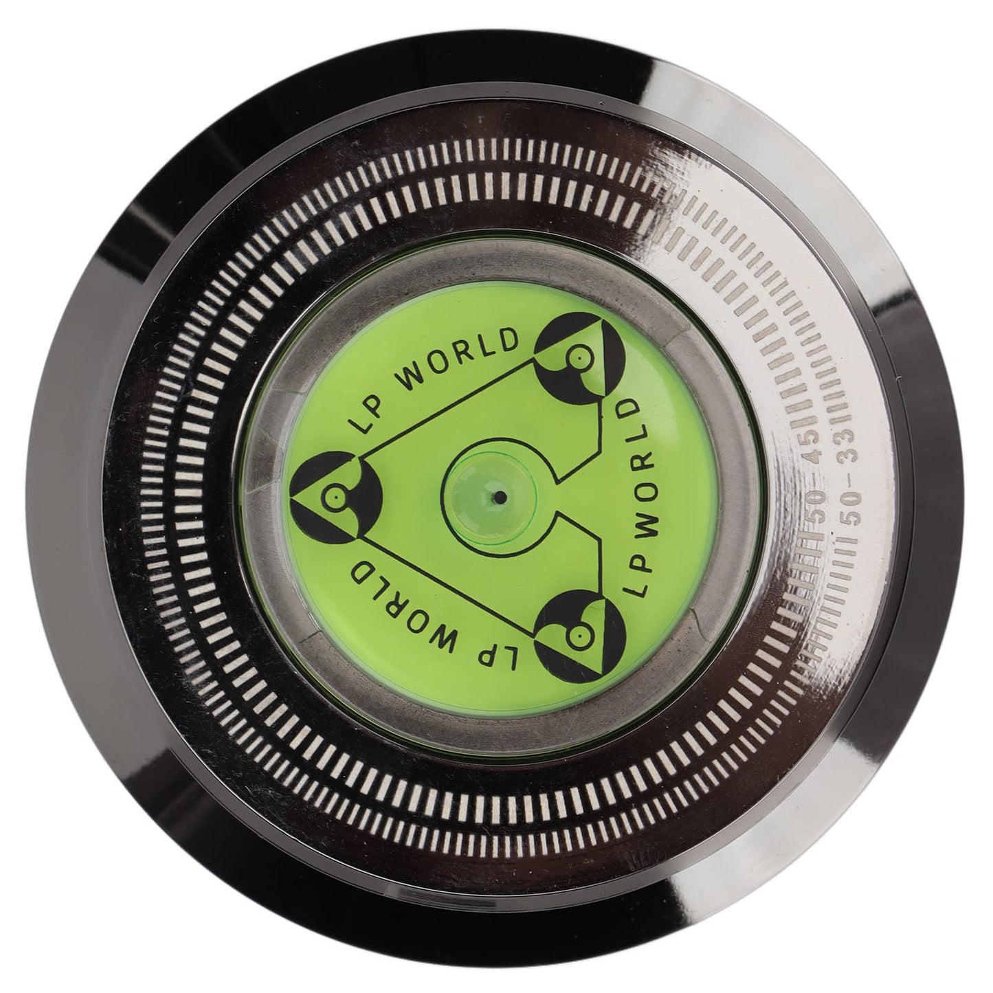 Estabilizador de Discos de Vinilo de Aluminio Negro Brillante con Nivelación de Burbujas para Tocadiscos LP de 50 Hz