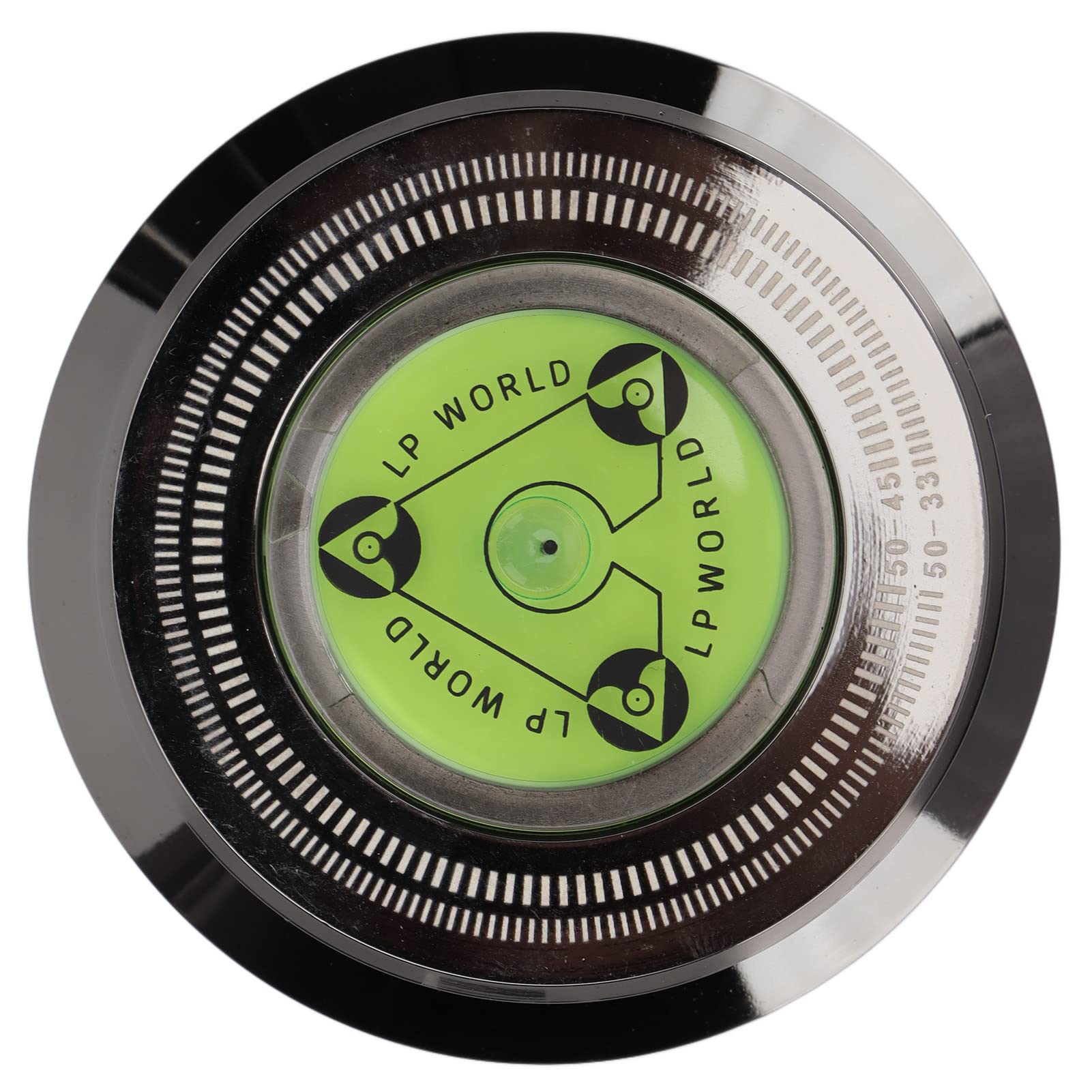 Estabilizador de Discos de Vinilo de Aluminio Negro Brillante con Nivelación de Burbujas para Tocadiscos LP de 50 Hz