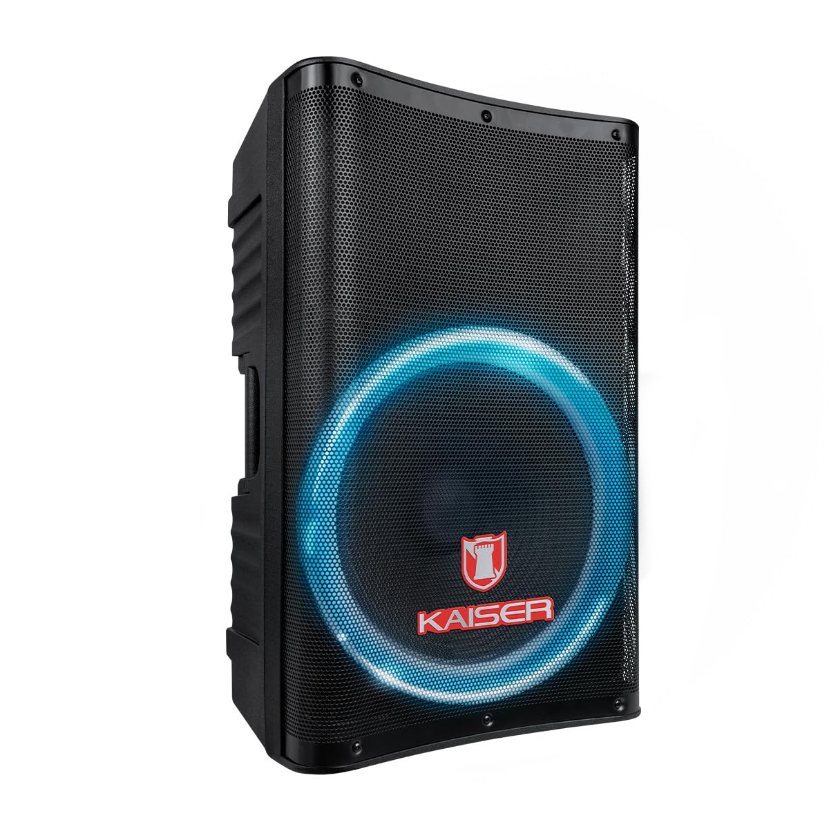 Kaiser Bafle Profesional Altavoz de 15 Pulgadas Circle Light, 20000 W PMPO, 50 W RMS, con Bluetooth, FM, USB, Micro SD, Entrada AUX, Micrófono con Cable, Control Remoto MSA-9716