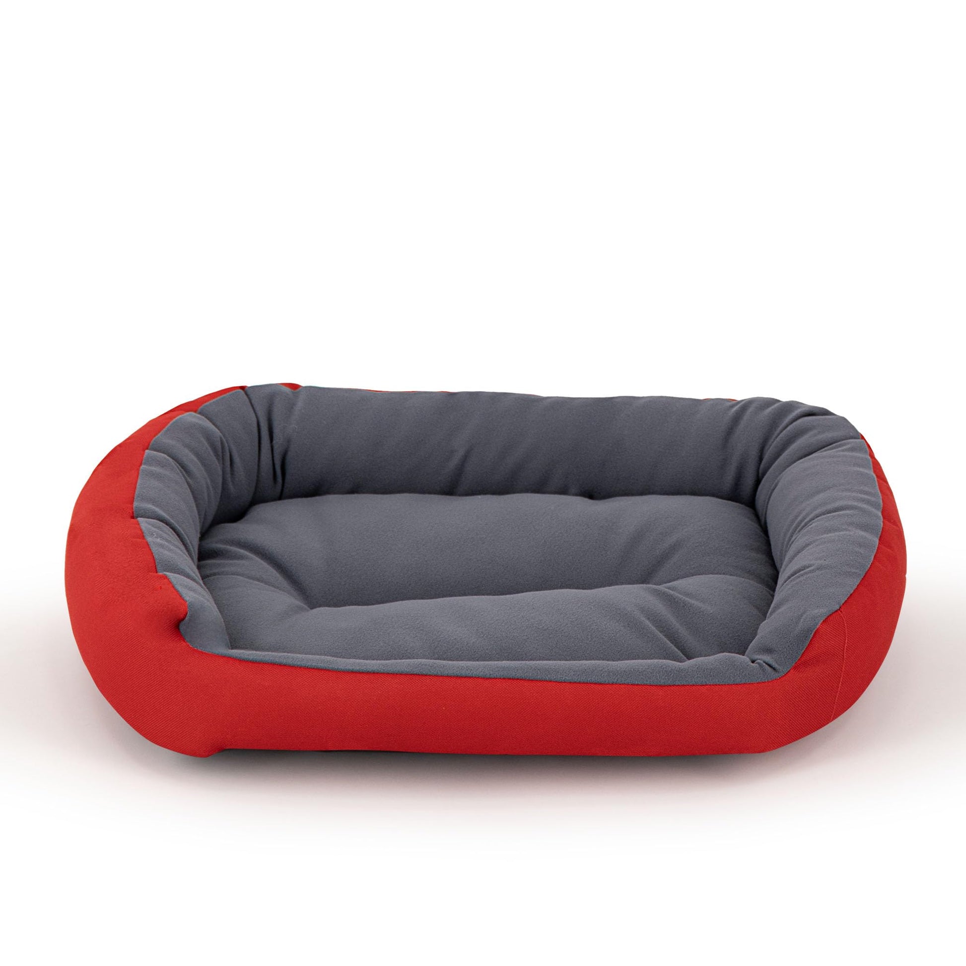 Cama para Perro Hills Rojo Gris Resistente y Confortable con Relleno Suave