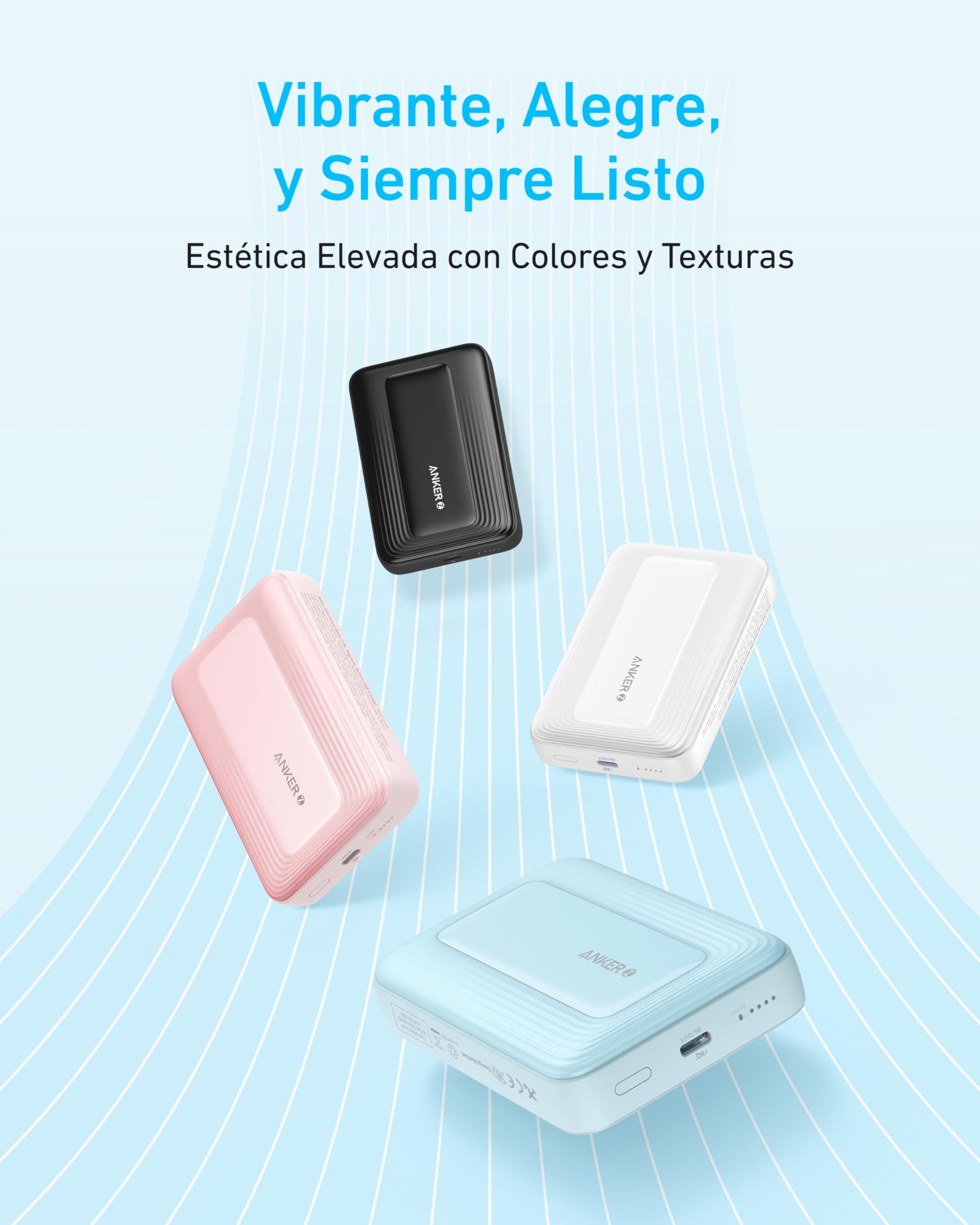 Anker Power Bank Batería Portátil y Pila Portátil de 10,000 mAh, Inalámbrico con Carga Rápida de 30W PD y USB-C Magnético, Compatible con iPhone 16/15/14, AirPods y más