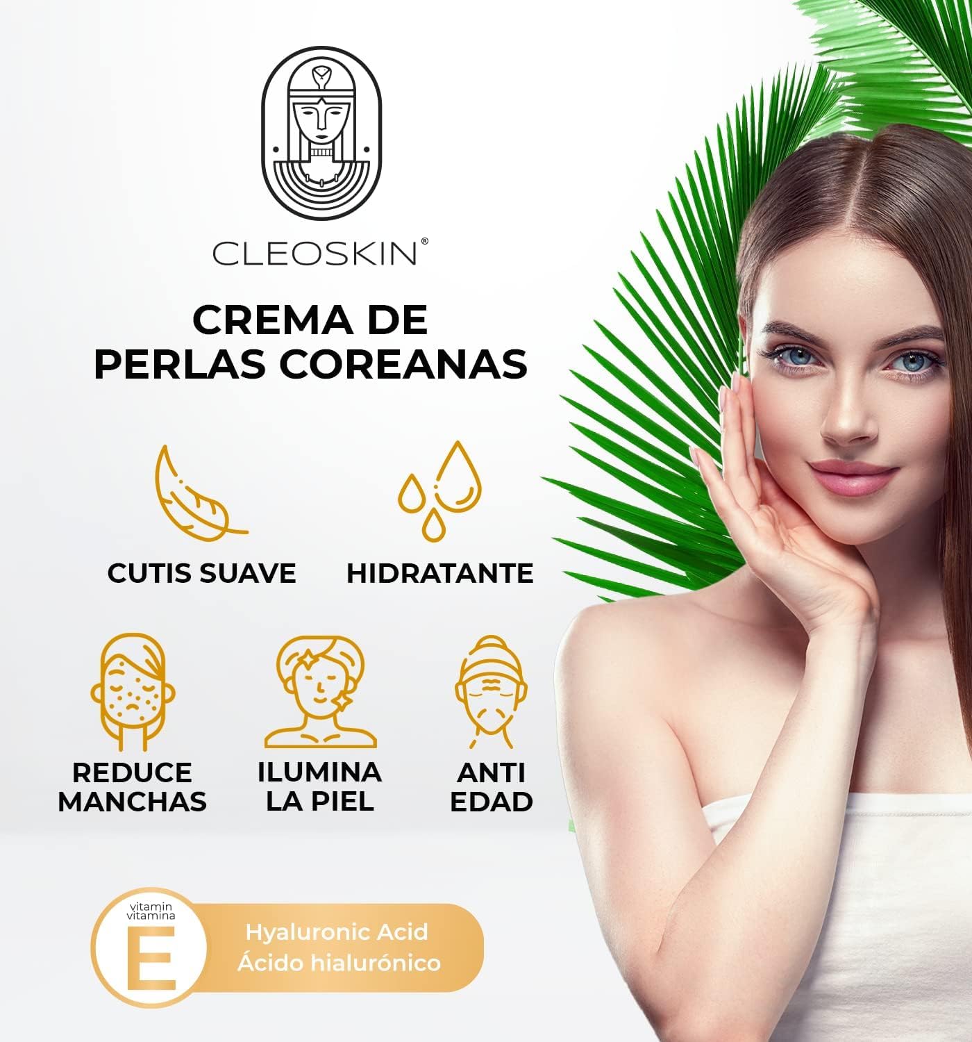 CLEOSKIN Crema contorno de ojos de Perlas Coreanas, elimina ojeras, iguala el tono de la piel, reafirmante, hidratante, skincare coreano, Belleza (1, 1, unidad)