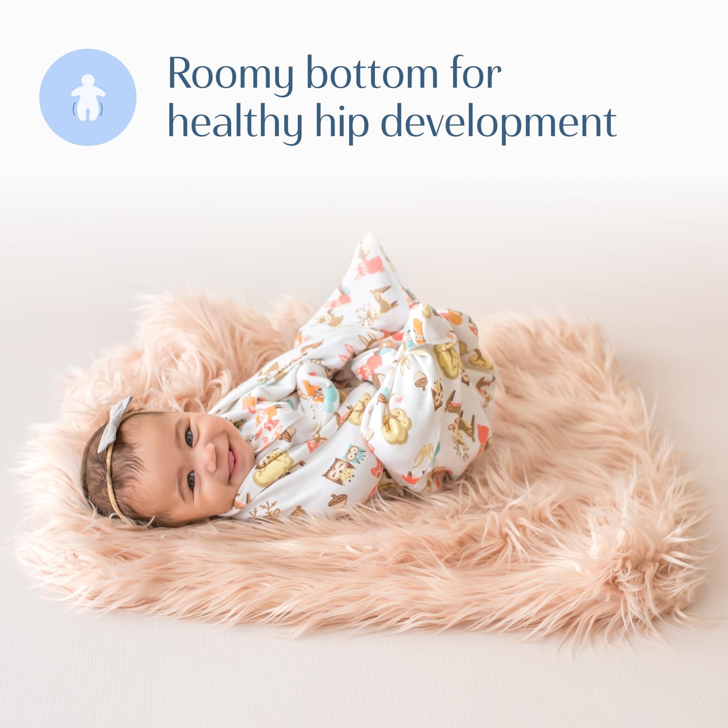 SleepingBaby - Manta de transición con cierre y cierre – Manta acogedora para bebé con cierre y comodidad – Manta espaciosa para facilitar los cambios de pañales, Woodlands, S (4-8 meses)