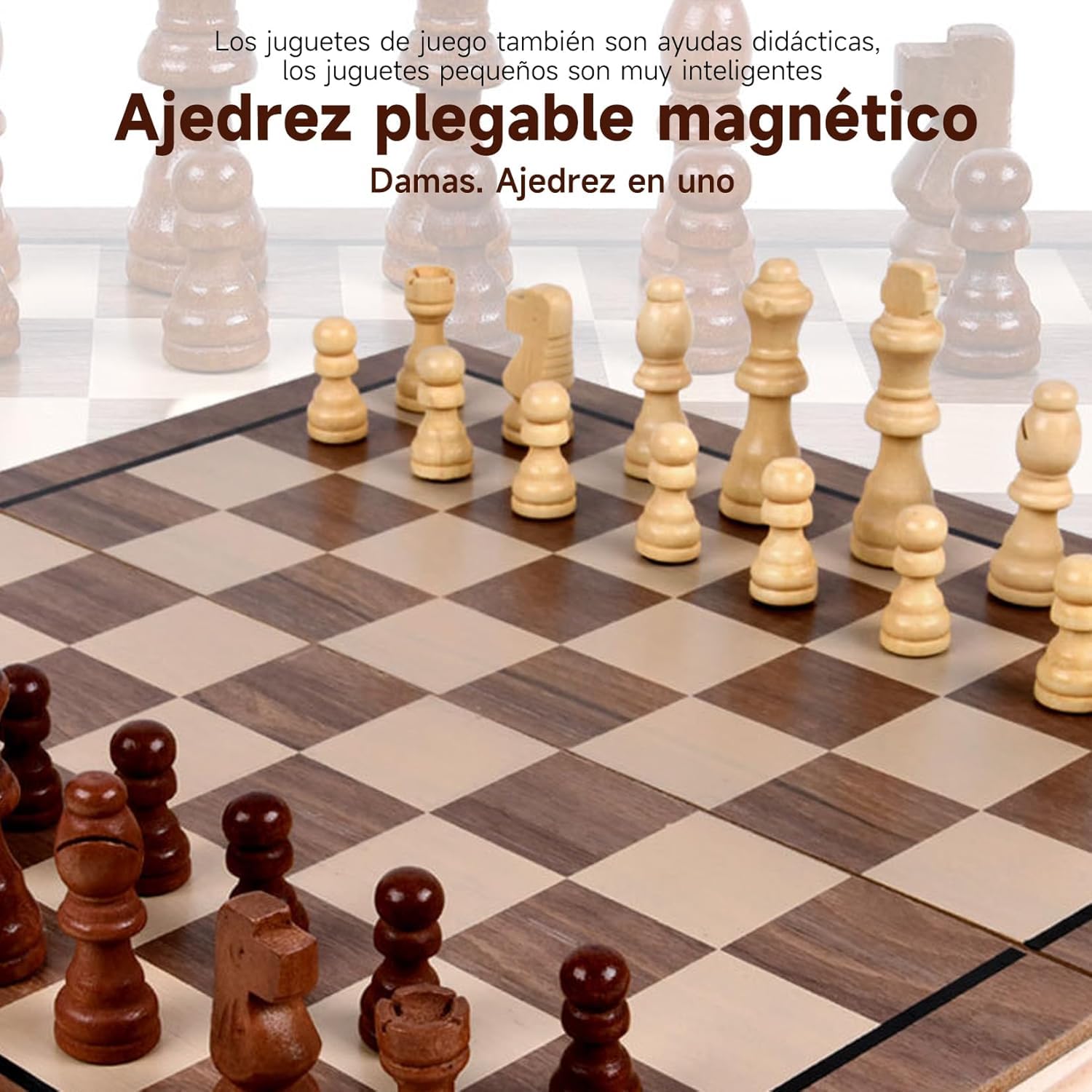 Ajedrez Magnético Profesional 39x39cm con Tablero Plegable y Bolsa de Almacenamiento para Adultos y Niños