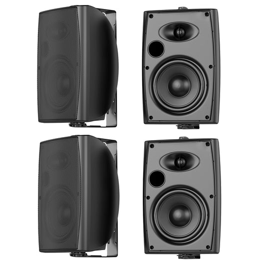 Altavoces Bluetooth para exteriores, 6.5 pulgadas, máximo 800 W, impermeables, con cable con amplificador multifuncional, sistema de altavoces para exteriores, para patio, jardín, piscina, hogar (4