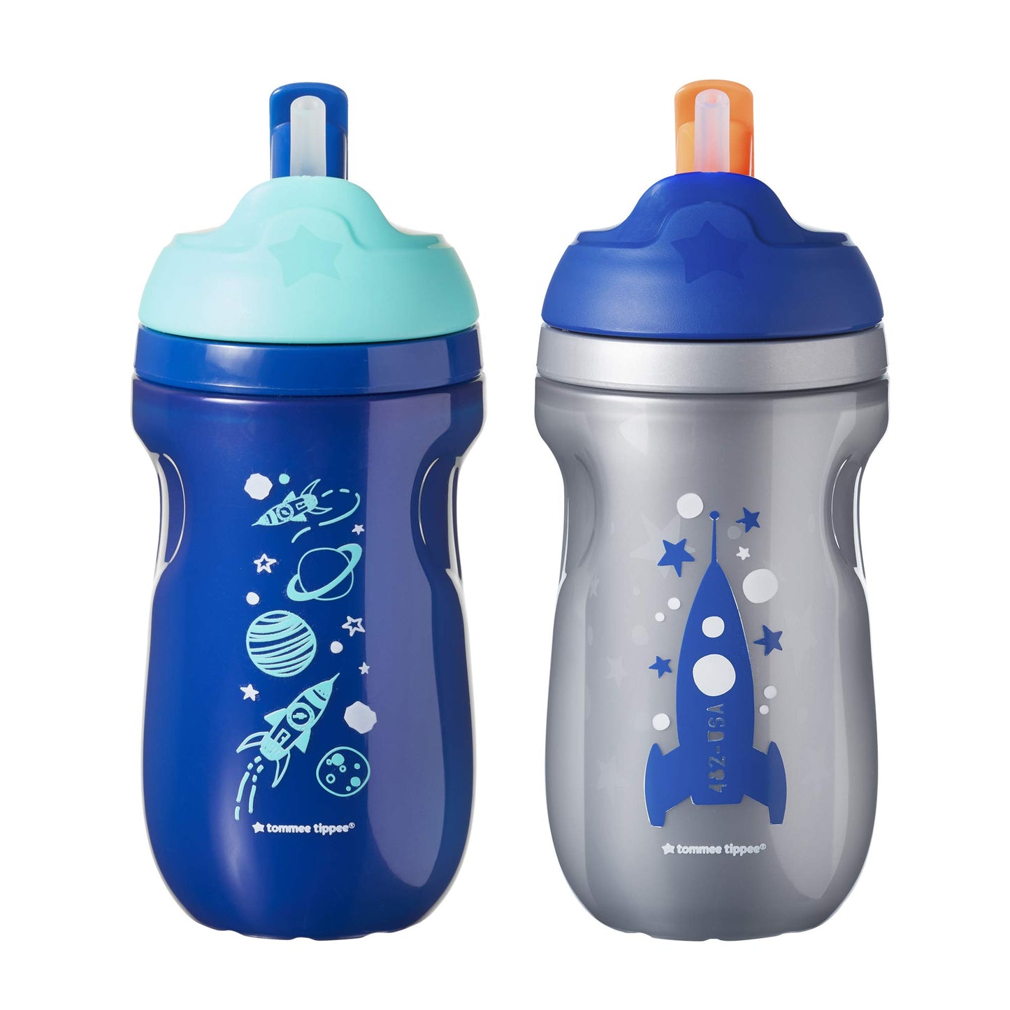 Vaso Con Sorbete Aislante Tommee Tippee azul, verde, rosado, púrpura 8 Ounce Small