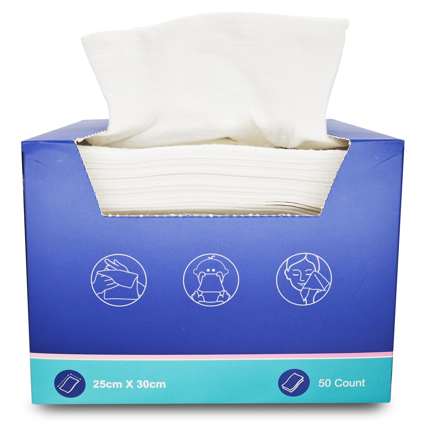 Atitifope - Toalla de limpieza desechable, toalla facial húmeda y seca, toalla para eliminar el maquillaje, 24,86 x 30 cm (1 caja)