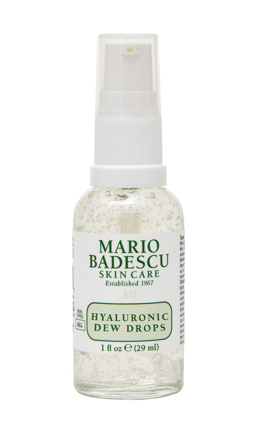 Mario Badescu Gotas de rocío hialurónico para todo tipo de piel – Gel-suero hidratante híbrido con hialuronato de sodio, niacinamida y extractos botánicos para un brillo húmedo y similar al vidrio – 29 ml