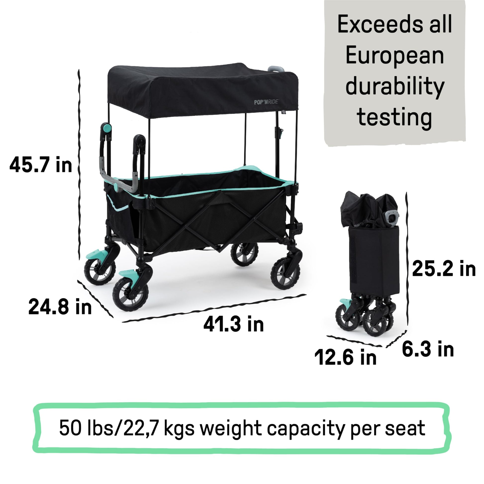 Cochecito Transportador Summer by Ingenuity Negro Verde Azulado con Techo para Bebés