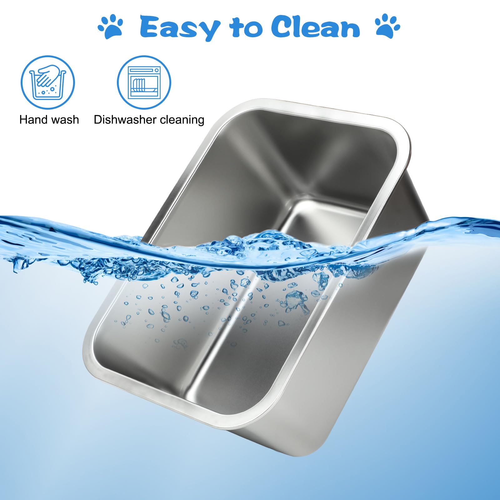 Cuencos de Agua de Acero Inoxidable YUEPET de Gran Capacidad extra Grandes para Perros