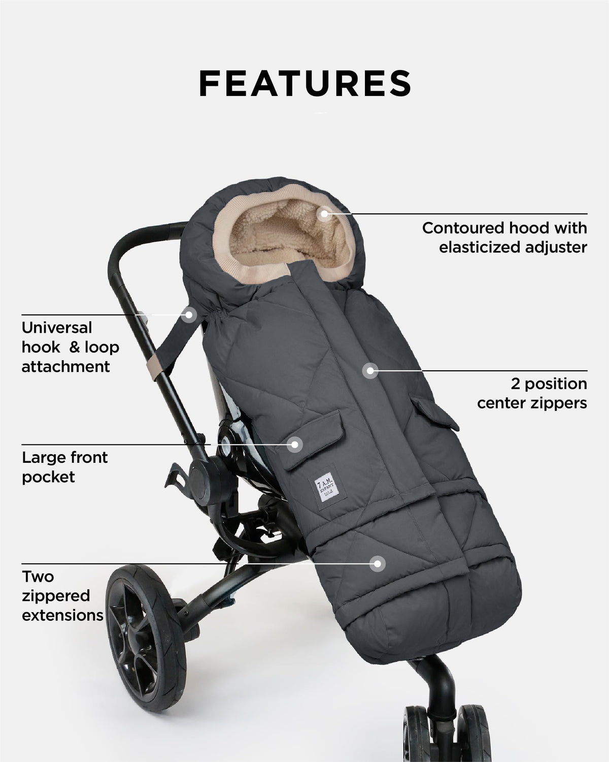 Manta Ajustable 7AM Enfant Invierno Unisex Multiusos Forro Polar Cálido Con Capucha Repelente al Agua Para Asiento de Coche de Bebé